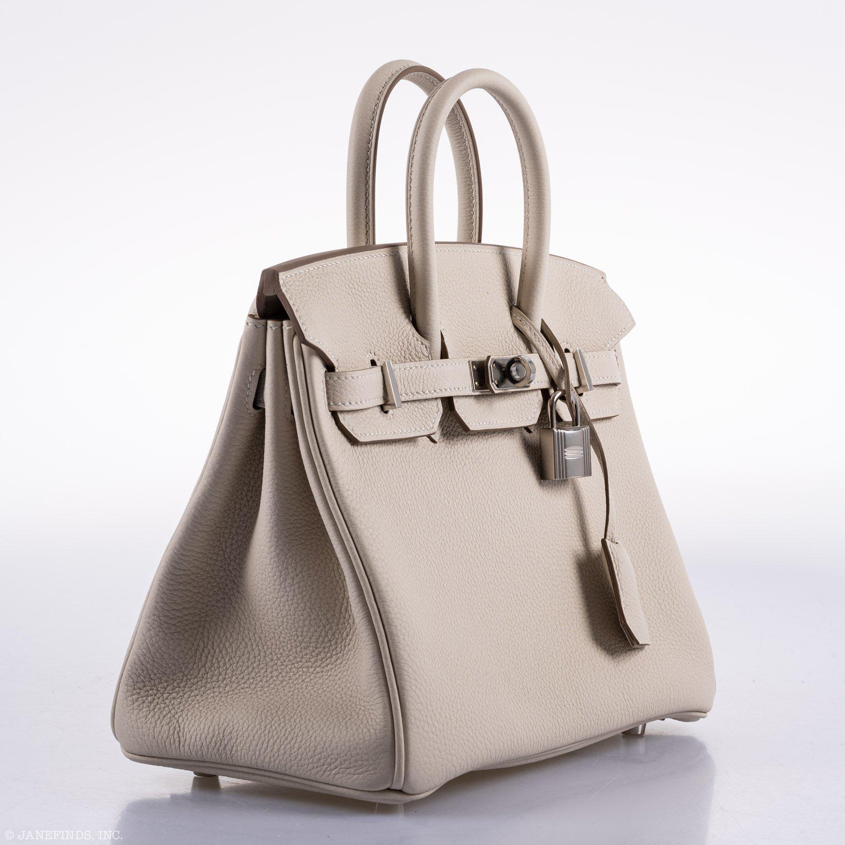 Hermès Birkin 25 Craie Togo Palladium Hardware - 2020, Y