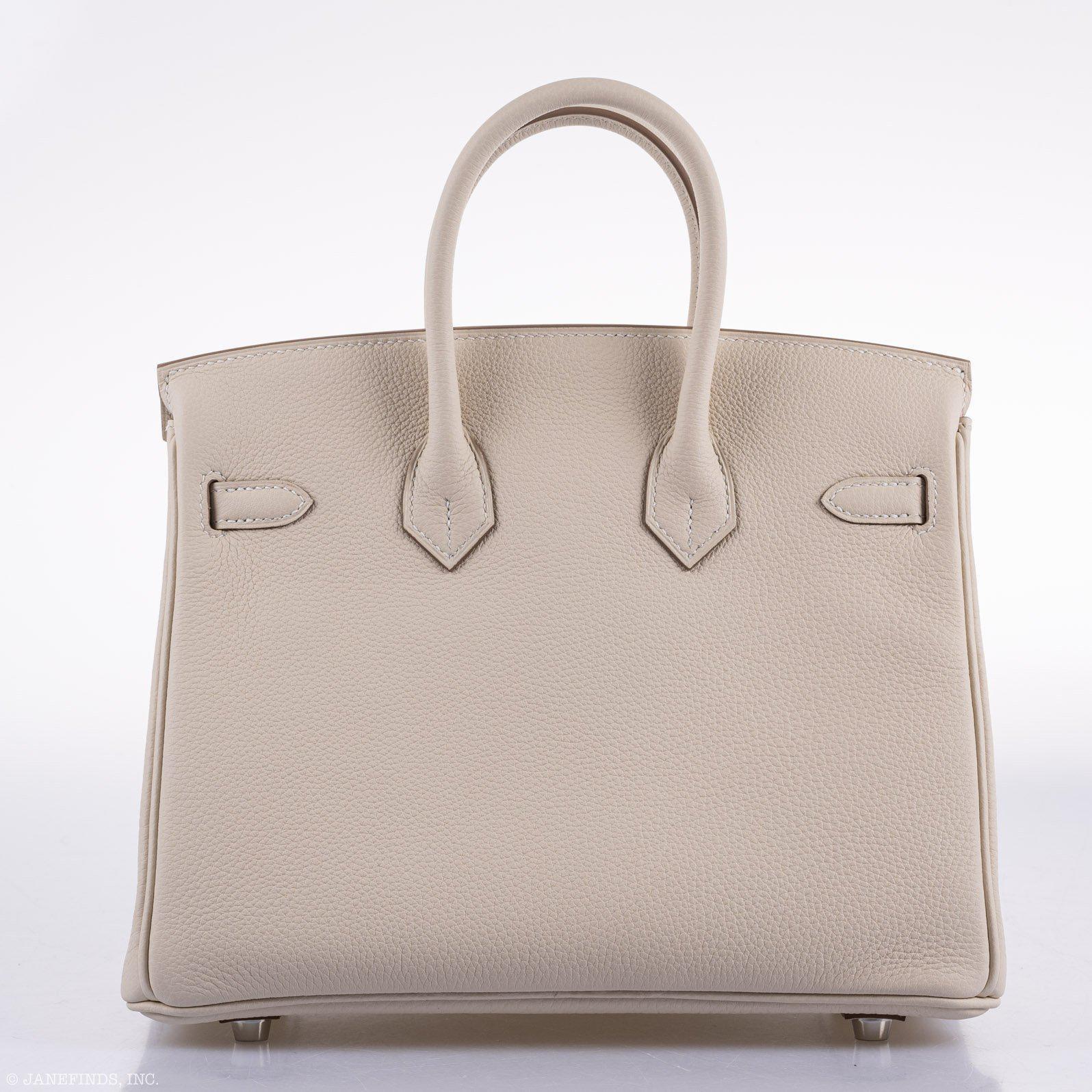 Hermès Birkin 25 Craie Togo Palladium Hardware - 2020, Y