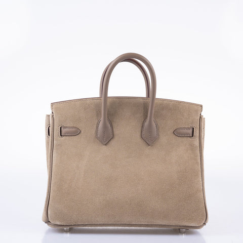 Hermès Birkin 25 Gris Caillou & Etoupe Grizzly and Swift Palladium Hardware