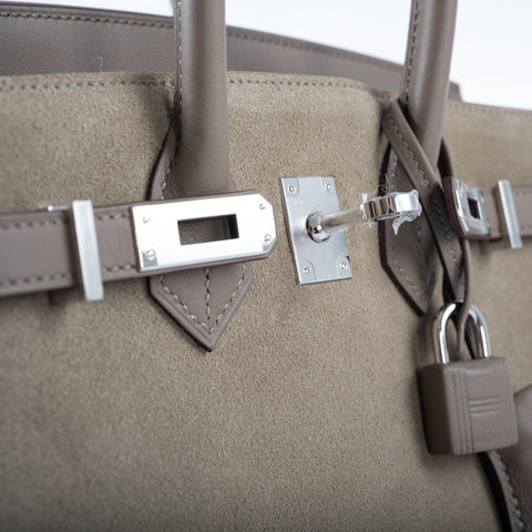 Hermès Birkin 25 Gris Caillou & Etoupe Grizzly and Swift Palladium Hardware