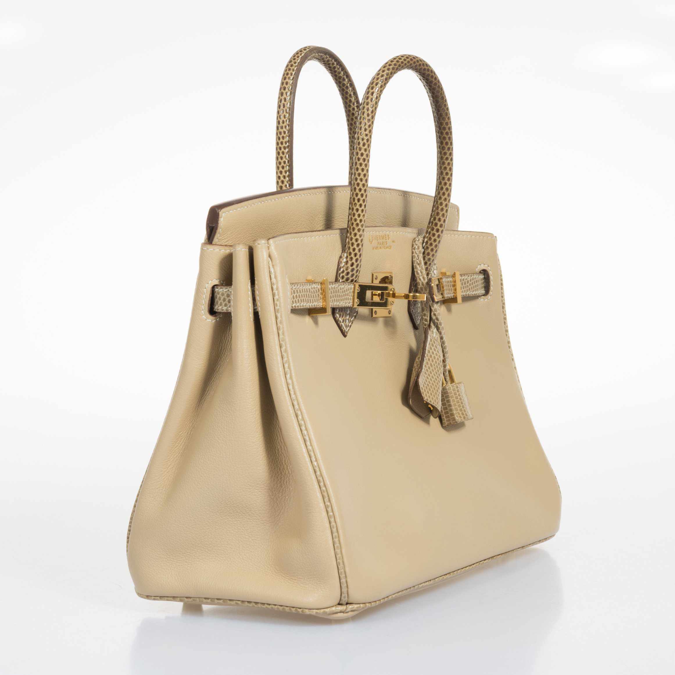 Hermès Birkin 25 HSS Argile Swift With Ficelle Lizard Gold Hardware - Special Edition