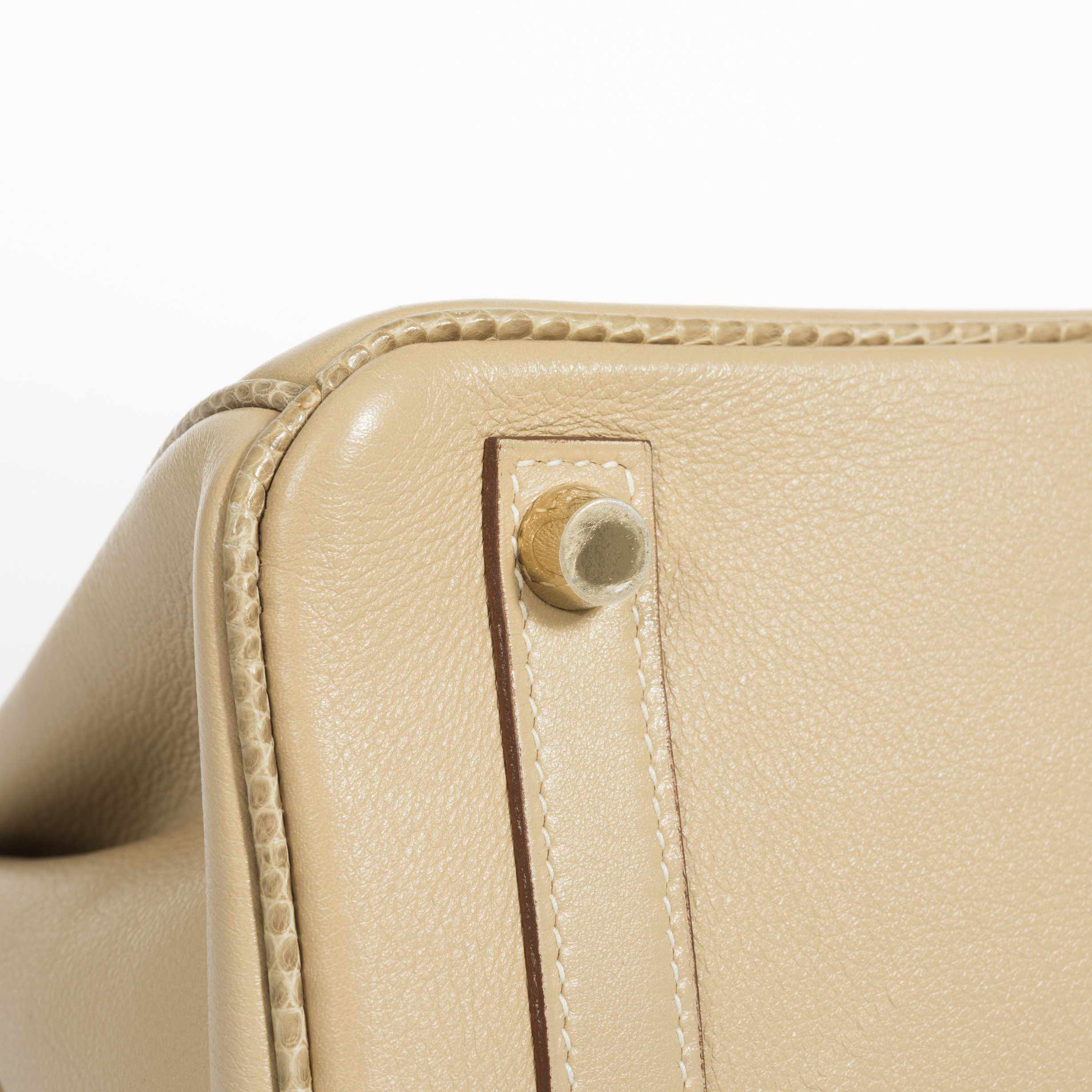 Hermès Birkin 25 HSS Argile Swift With Ficelle Lizard Gold Hardware - Special Edition