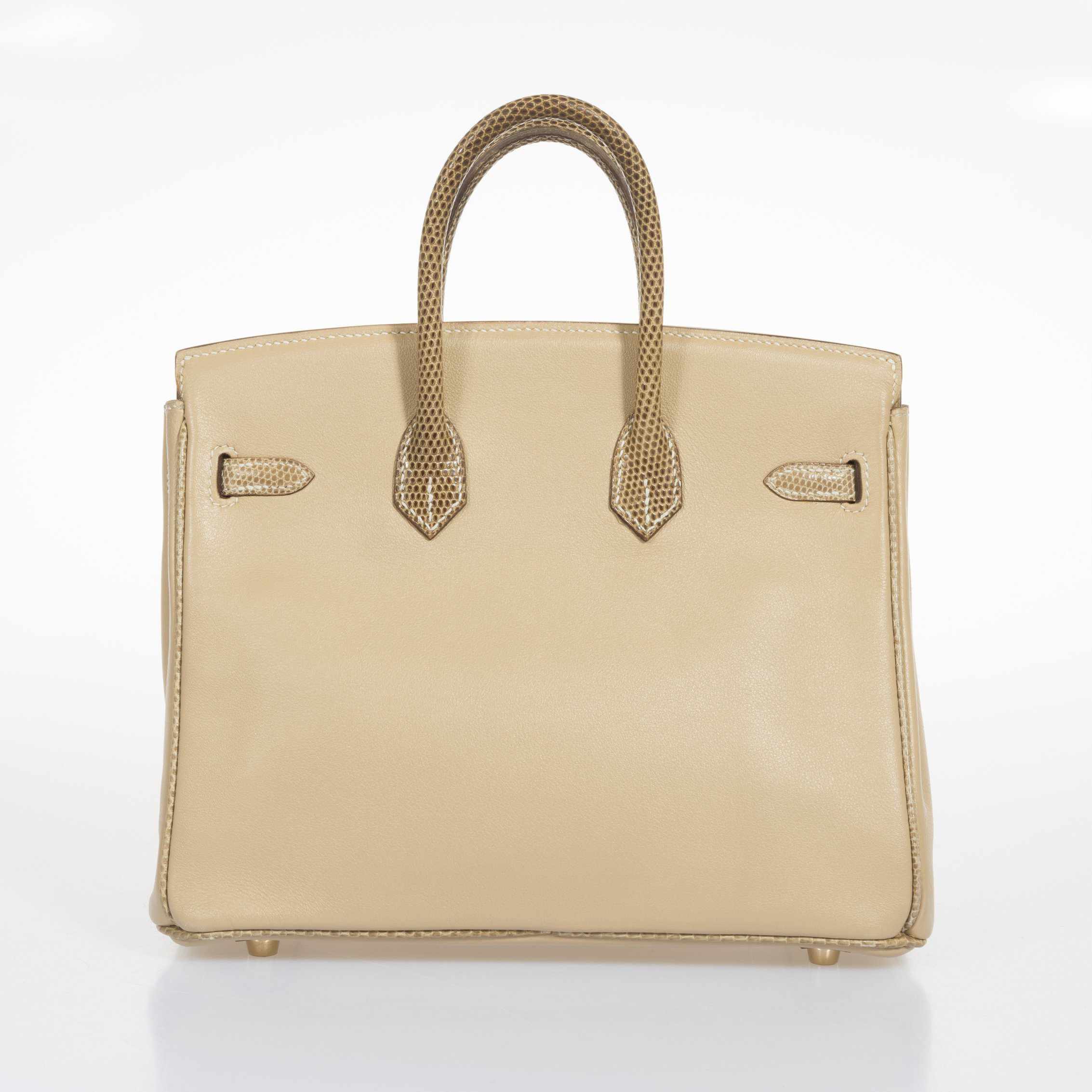 Hermès Birkin 25 HSS Argile Swift With Ficelle Lizard Gold Hardware - Special Edition