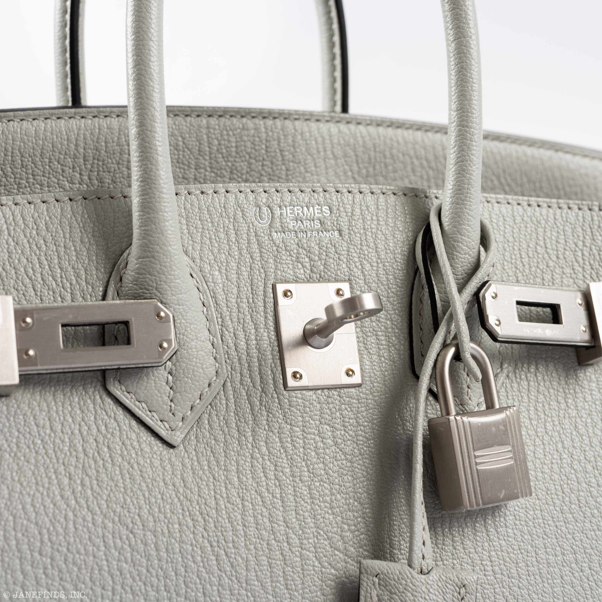 Hermès Birkin 25 HSS Bi-Color Gris Perle and Raisin Chevre Brushed Palladium Hardware - Special Edition
