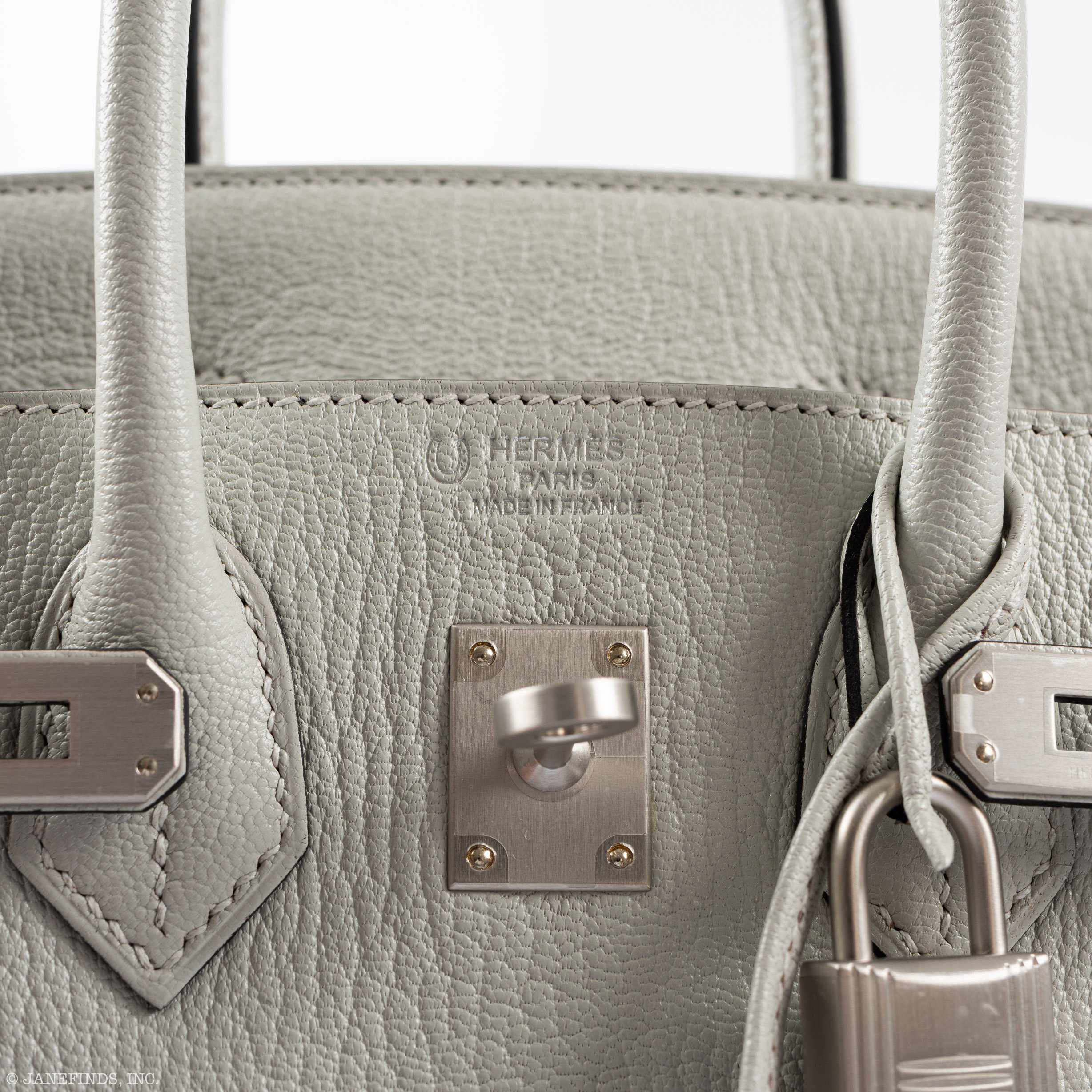 Hermès Birkin 25 HSS Bi-Color Gris Perle and Raisin Chevre Brushed Palladium Hardware - Special Edition