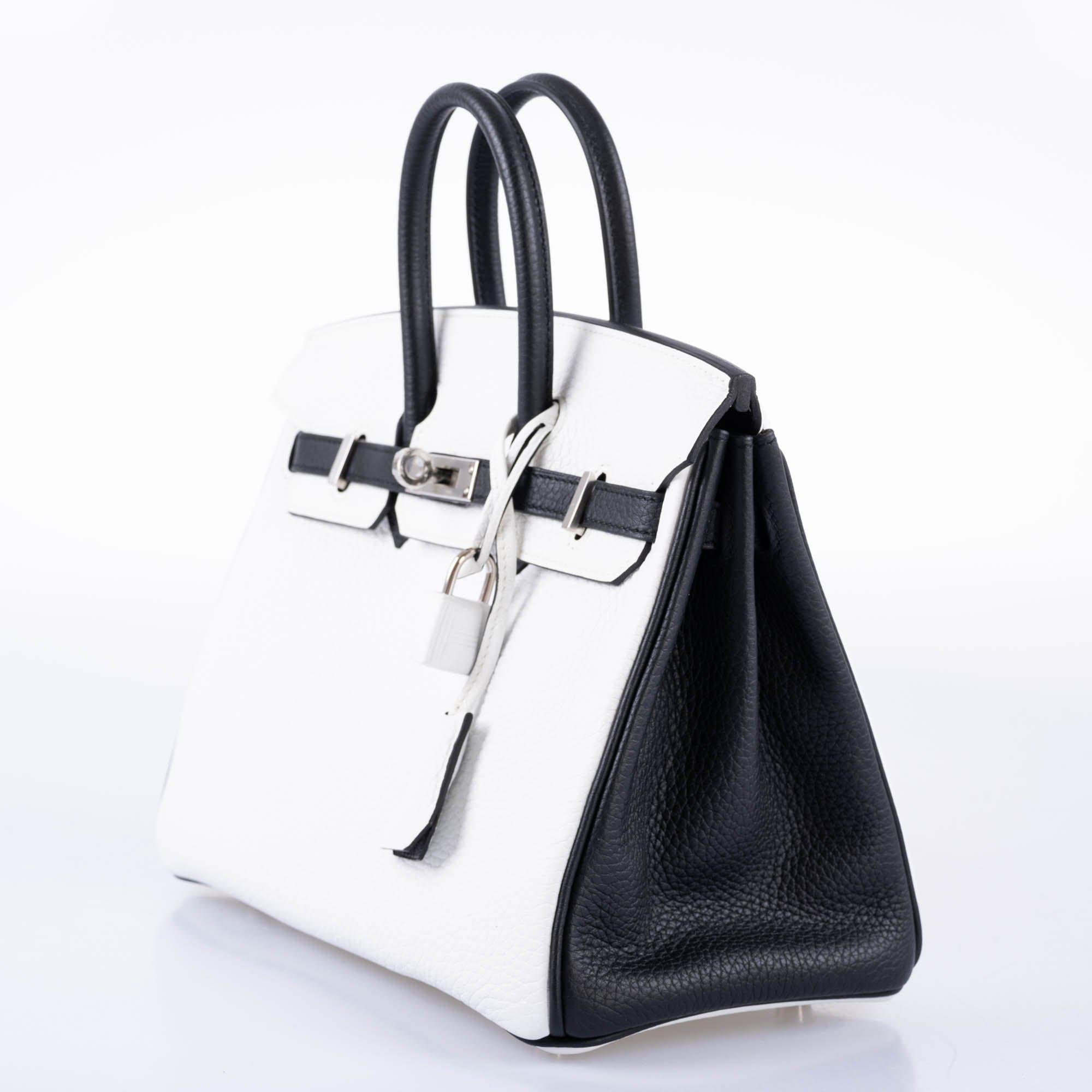 Hermès Birkin 25 HSS Blanc and Noir Togo Palladium Hardware
