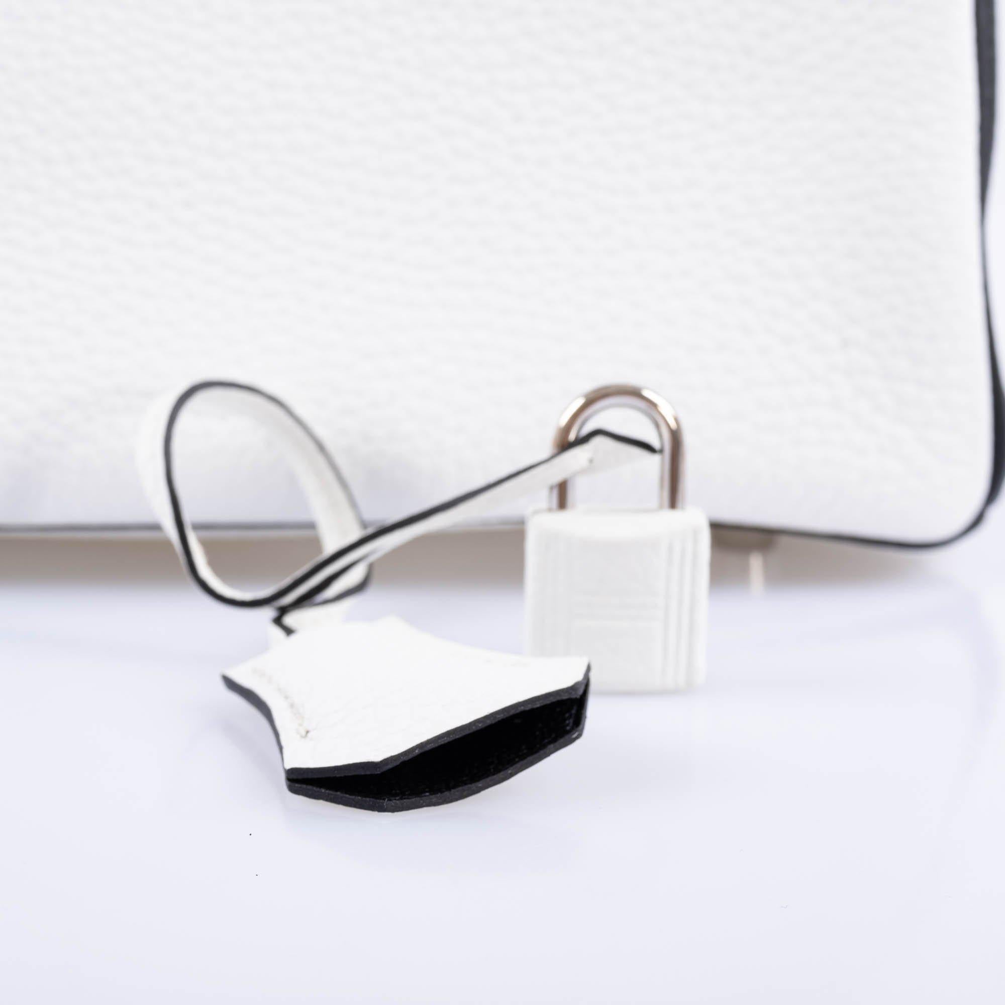 Hermès Birkin 25 HSS Blanc and Noir Togo Palladium Hardware