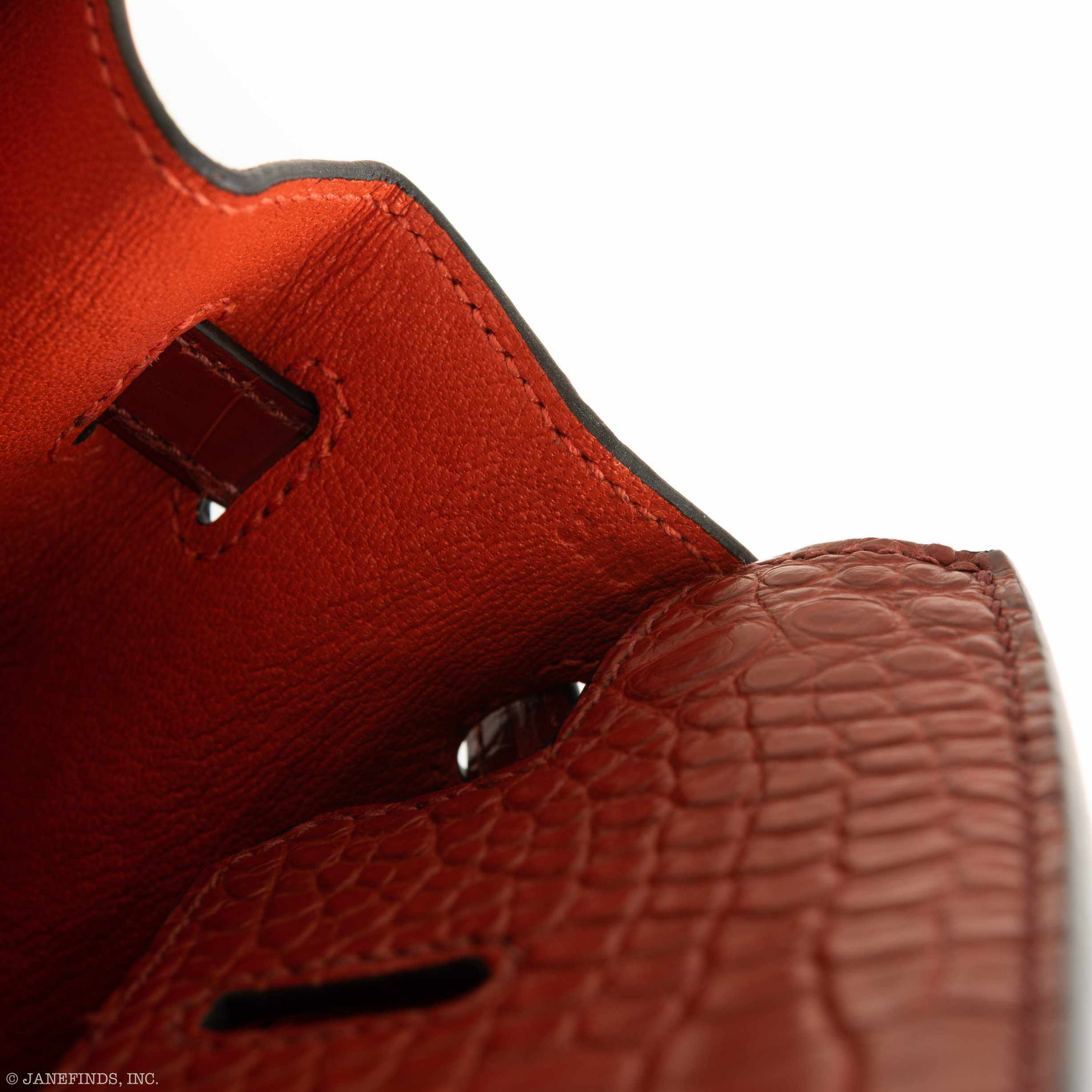 Hermès Birkin 25 HSS Rouge H Alligator & Orange Interior Gold Hardware