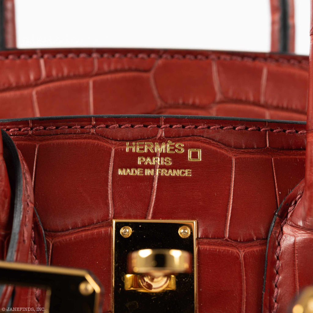 Hermès Birkin 25 HSS Rouge H Alligator & Orange Interior Gold Hardware –  JaneFinds