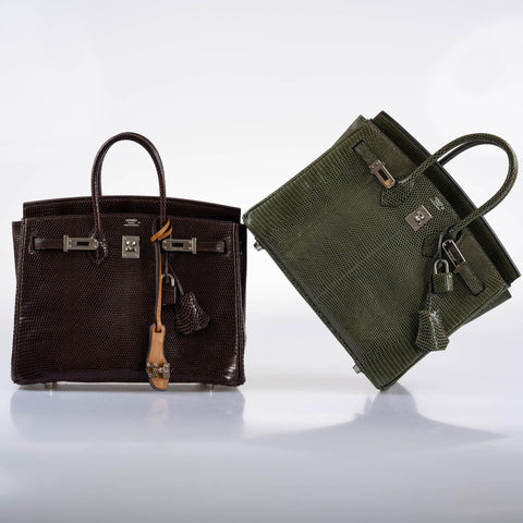 Hermès Birkin 25 Havane Nilo Lizard with Palladium Hardware - 2007, K Square