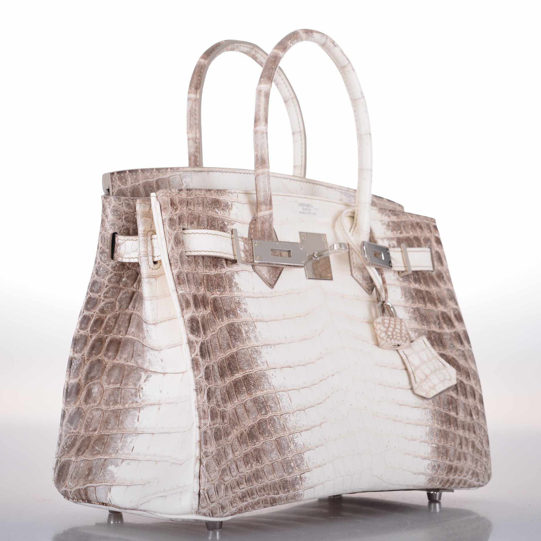 Hermès Birkin 25 Himalayan White Niloticus Crocodile Palladium Hardware