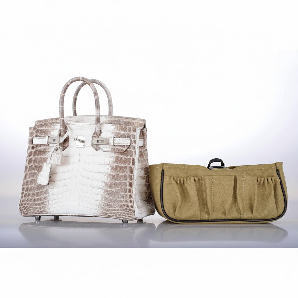 Hermès Birkin 25 Himalayan White Niloticus Crocodile Palladium Hardware