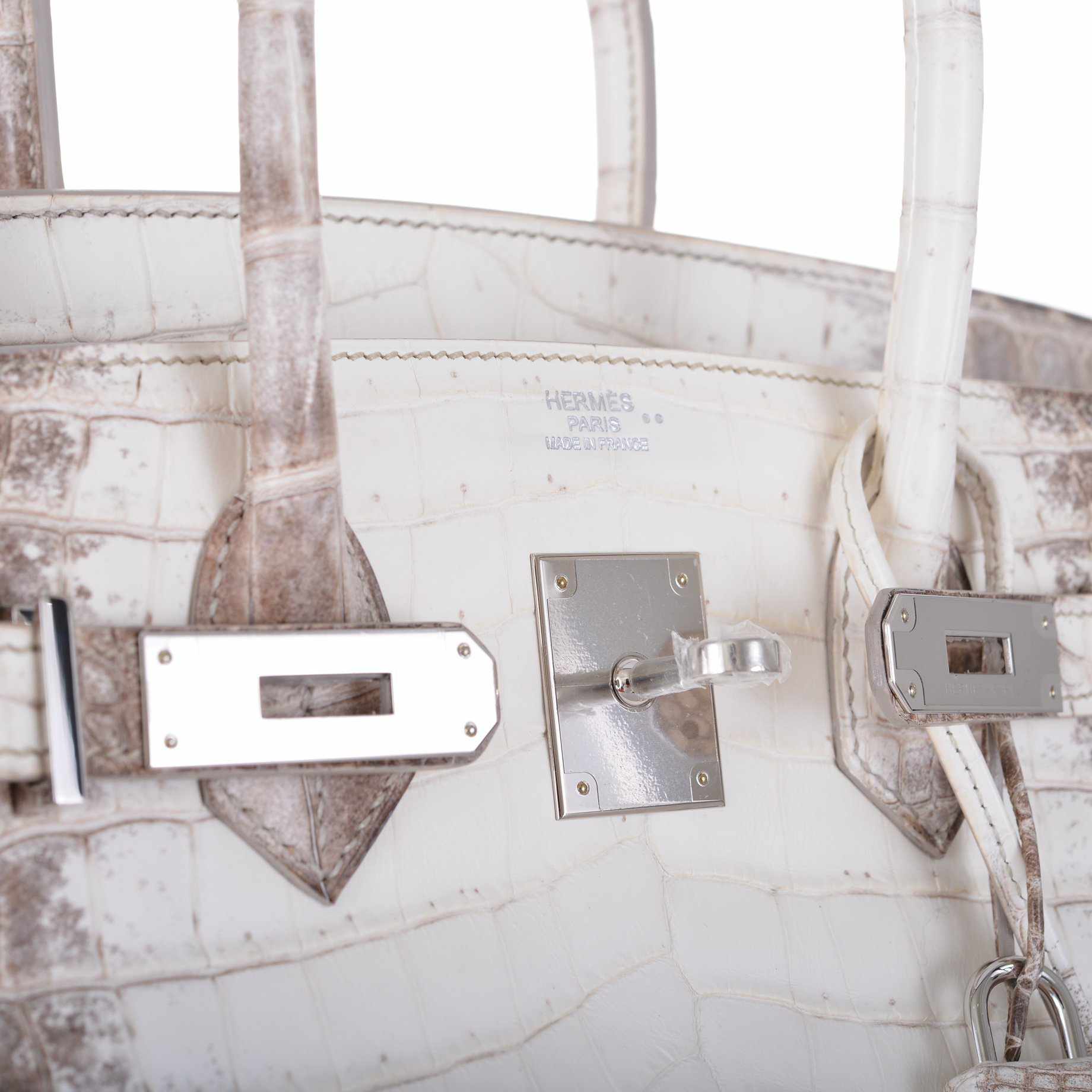 Hermès Birkin 25 Himalayan White Niloticus Crocodile Palladium Hardware