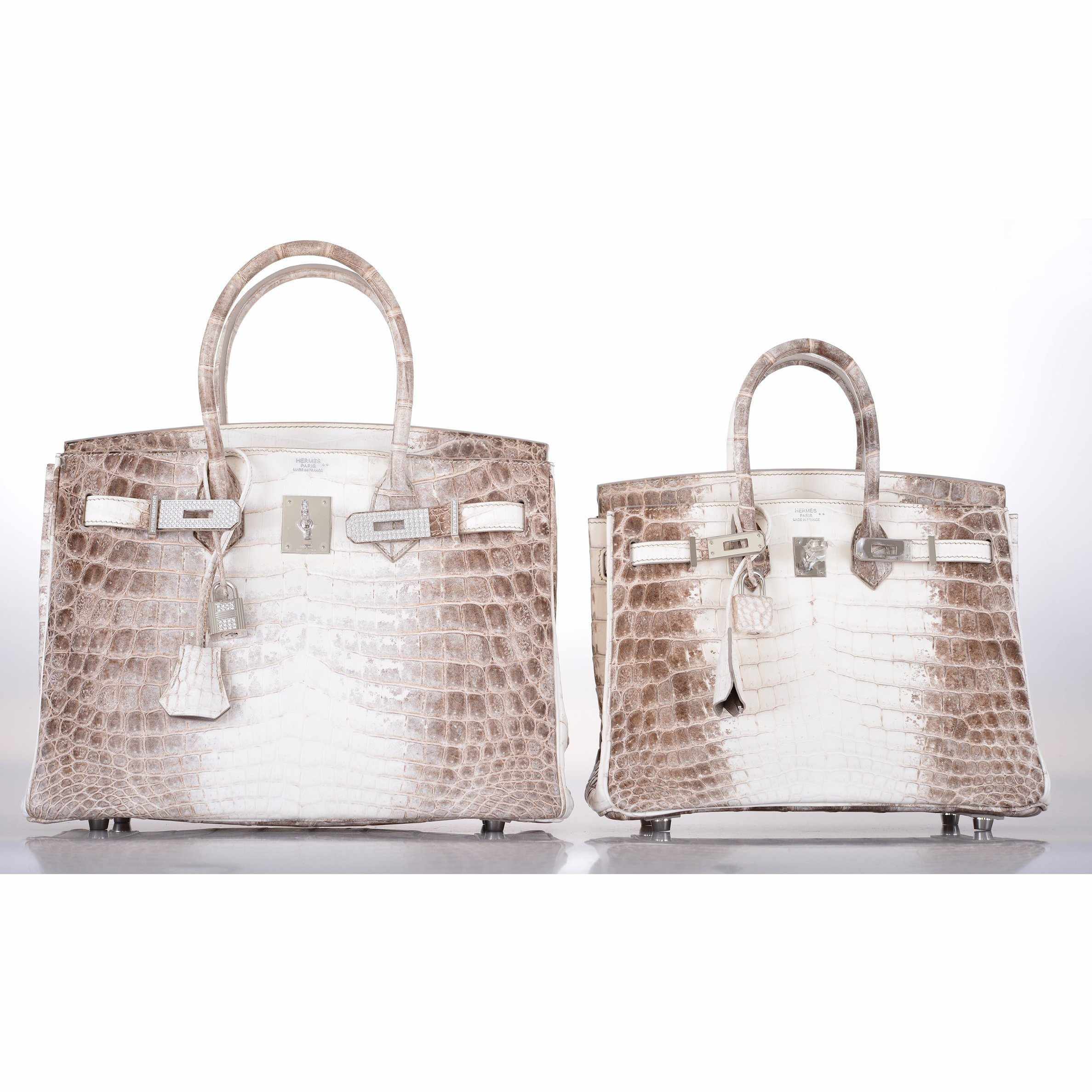 Hermès Birkin 25 Himalayan White Niloticus Crocodile Palladium Hardware