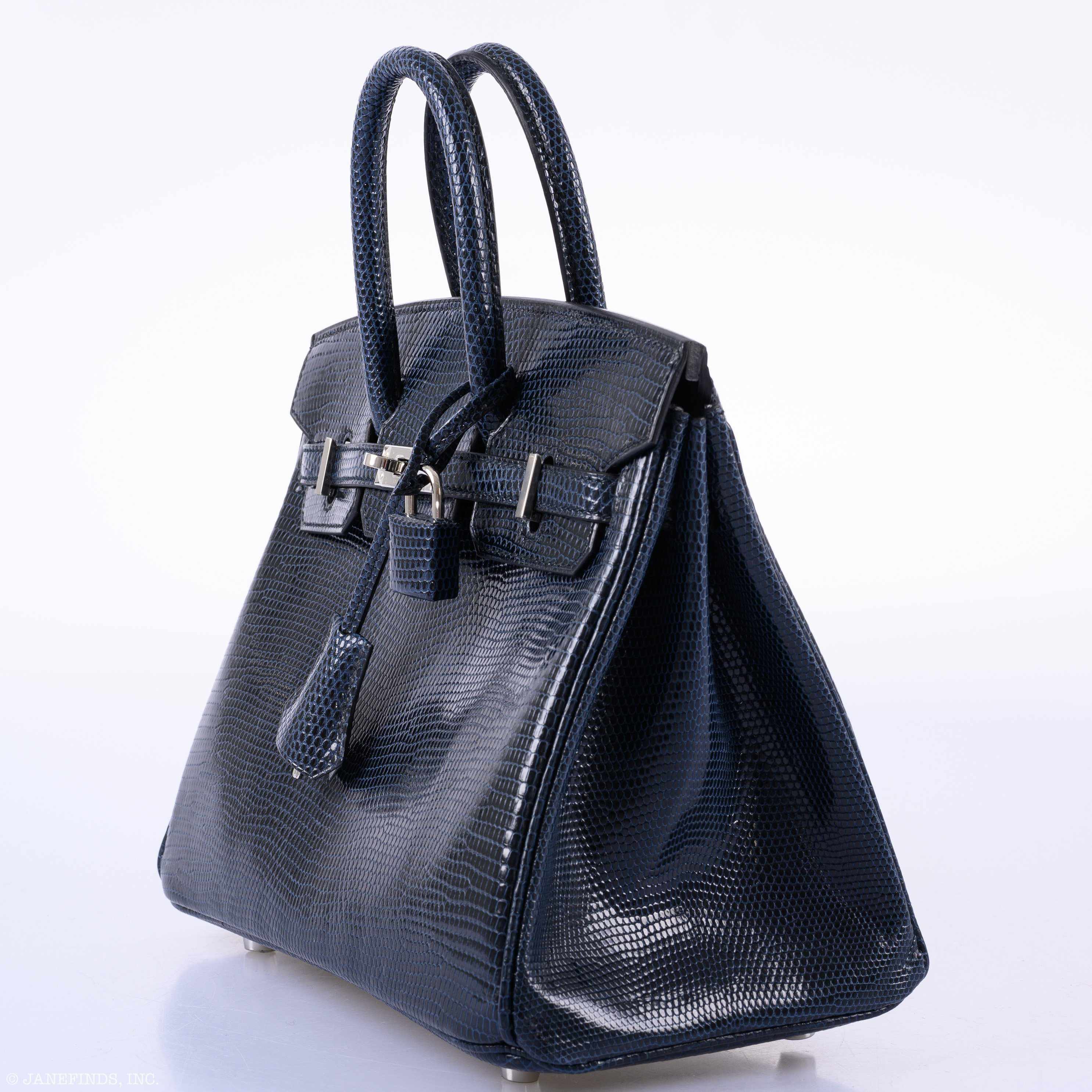 Hermès Birkin 25 Indigo Lizard Palladium Hardware - 2019