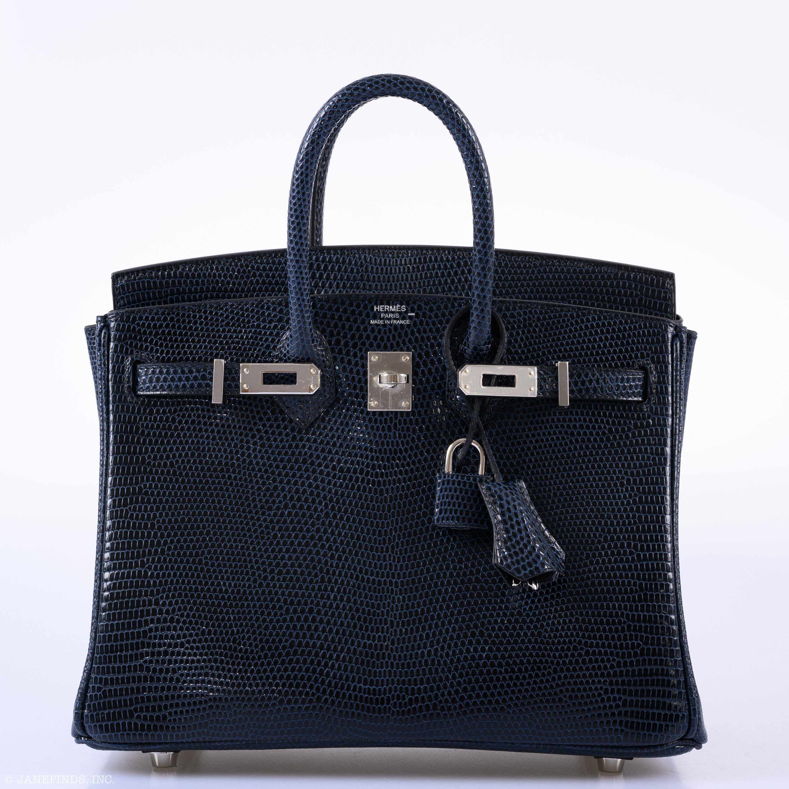 Hermès Birkin 25 Indigo Lizard Palladium Hardware - 2019