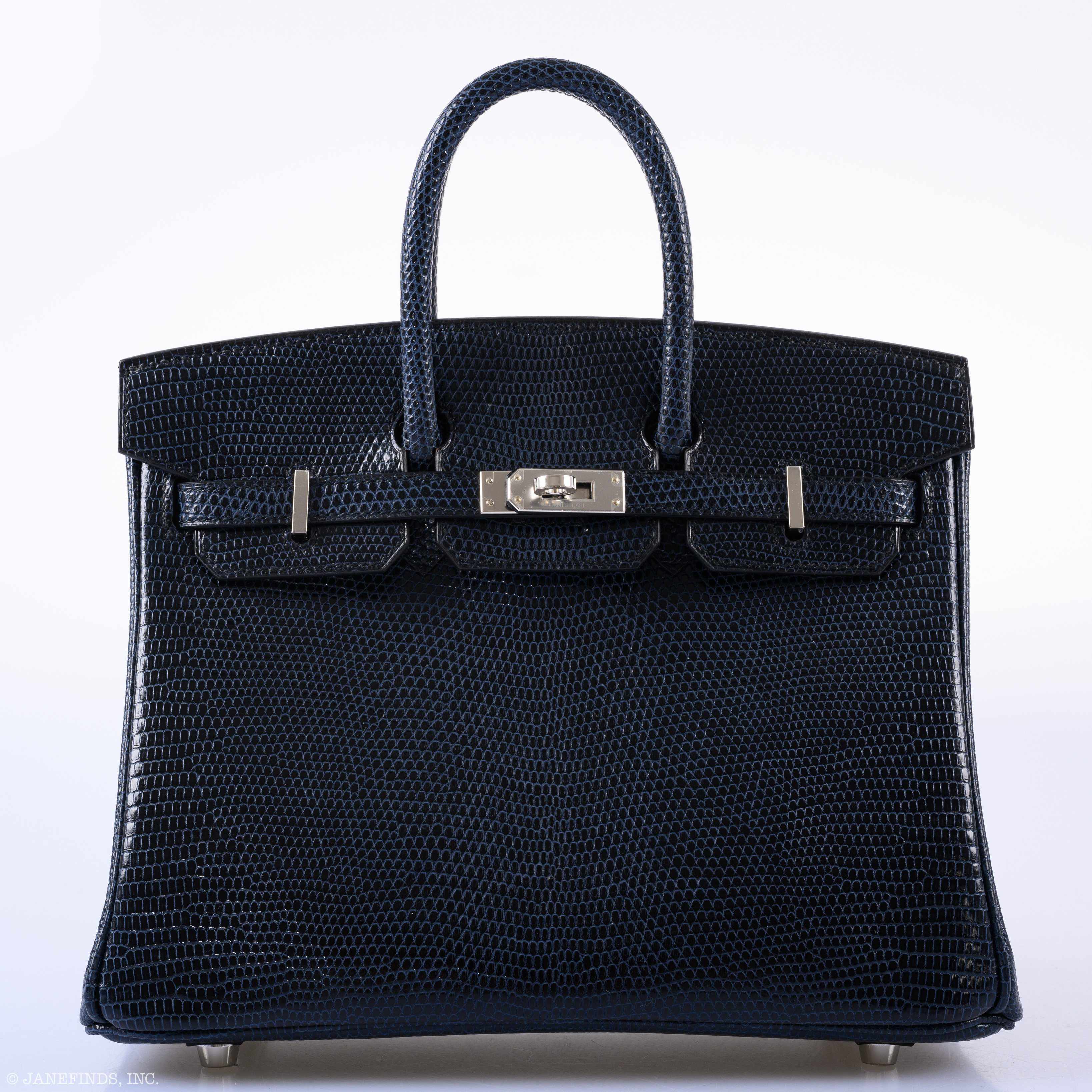 Hermès Birkin 25 Indigo Lizard Palladium Hardware - 2019