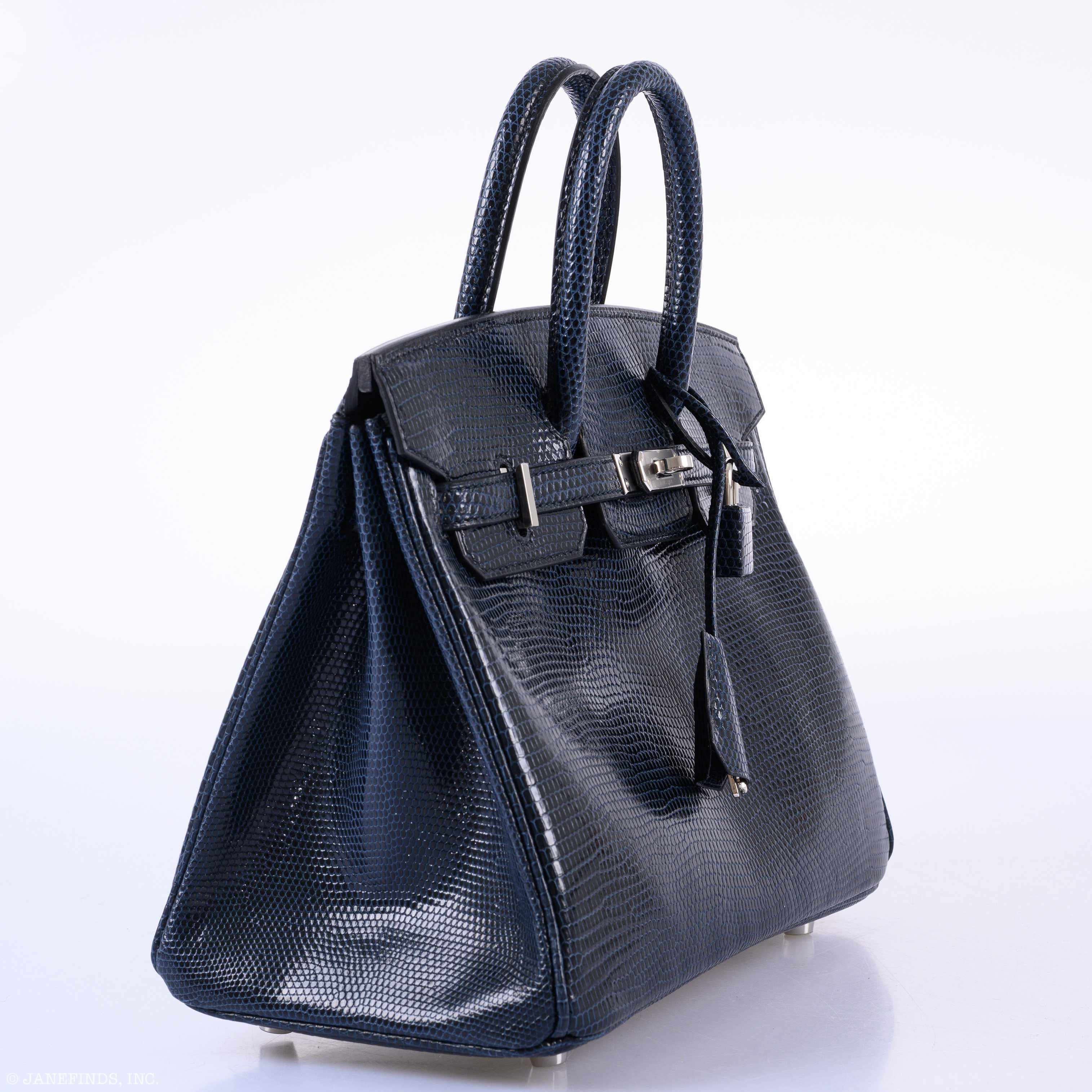 Hermès Birkin 25 Indigo Lizard Palladium Hardware - 2019
