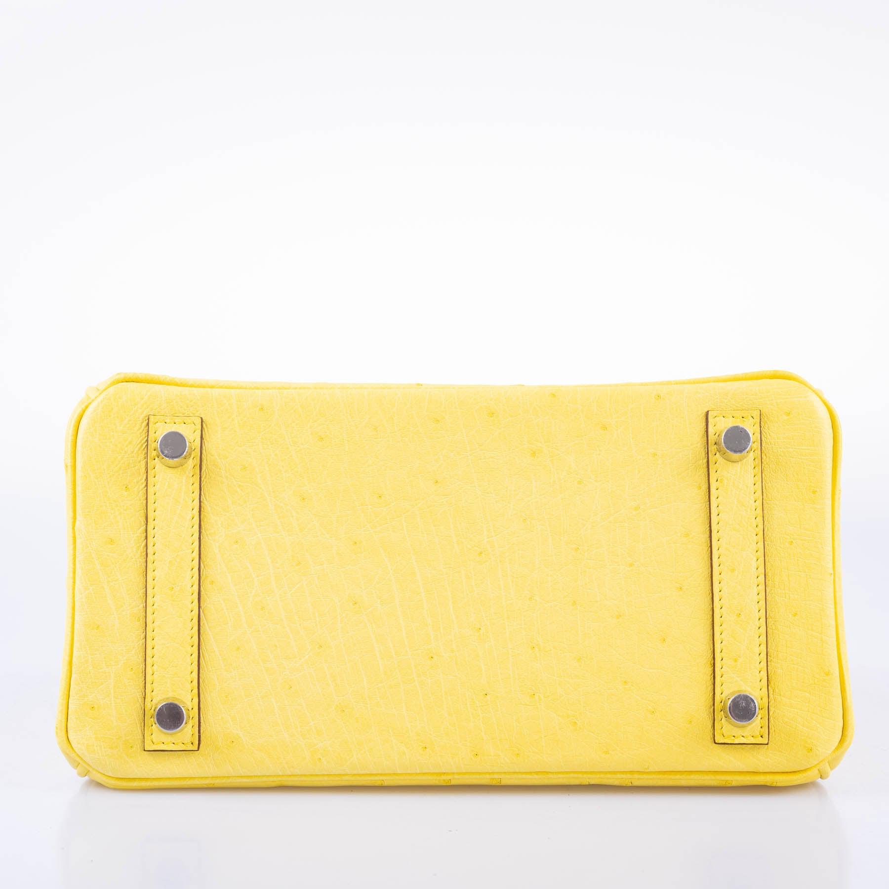 Hermès Birkin 25 Jaune Citron Ostrich Palladium Hardware