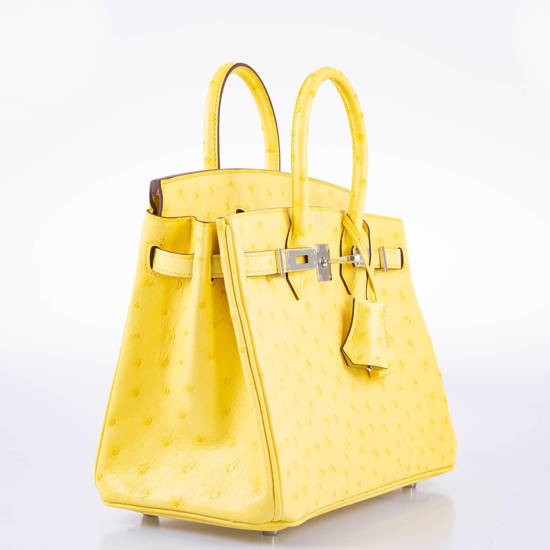 Hermès Birkin 25 Jaune Citron Ostrich Palladium Hardware