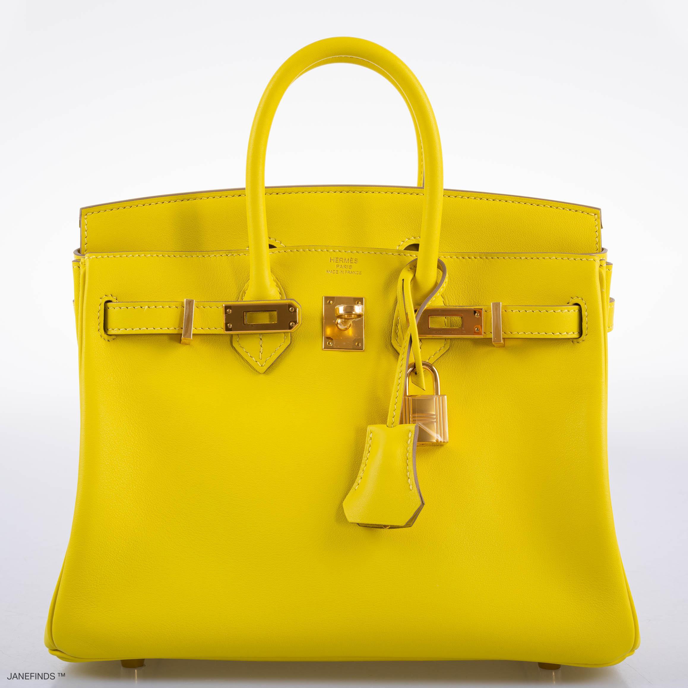 Hermès Birkin 25 Lime Swift Leather Gold Hardware - 2019, D