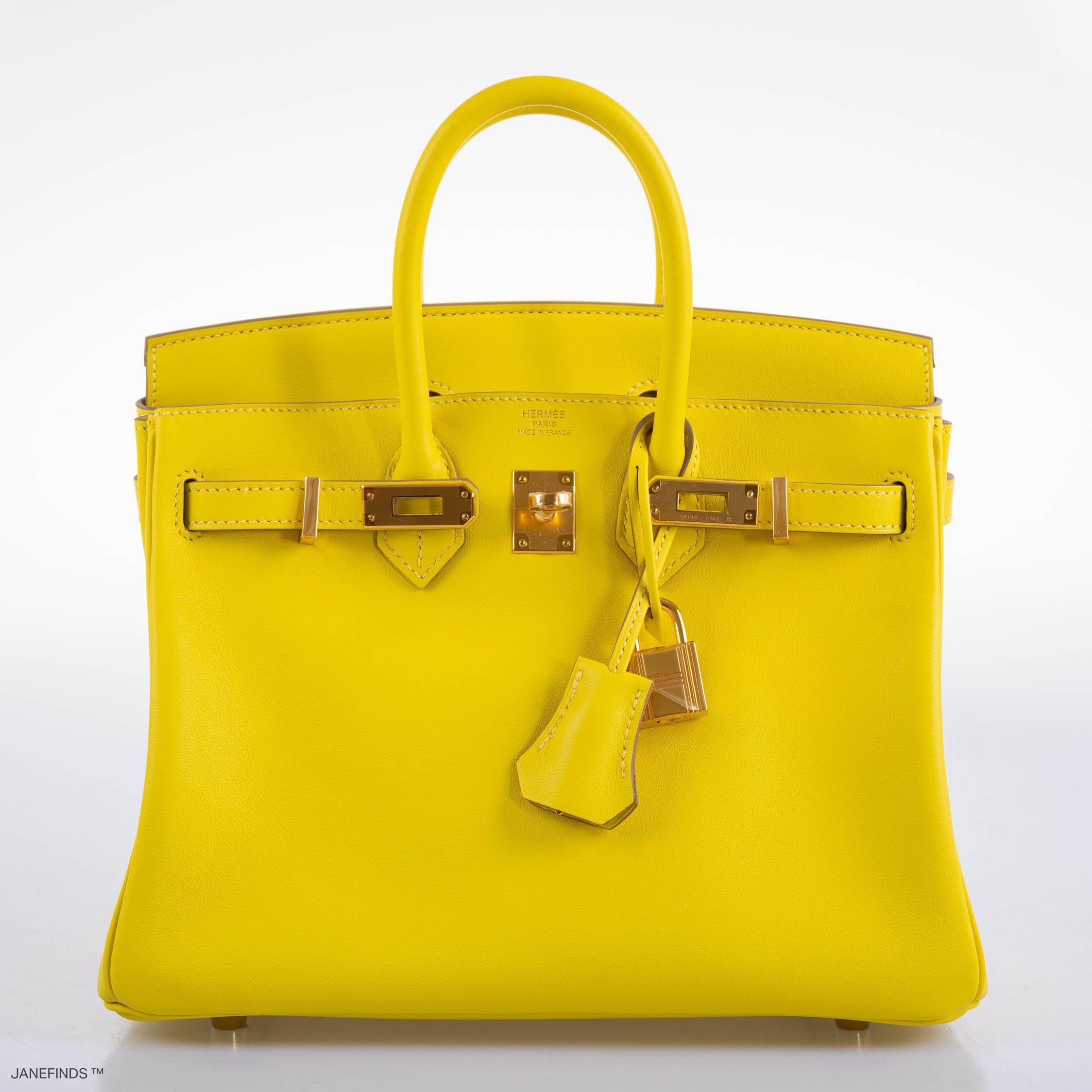 Hermès Birkin 25 Lime Swift Leather Gold Hardware - 2019, D