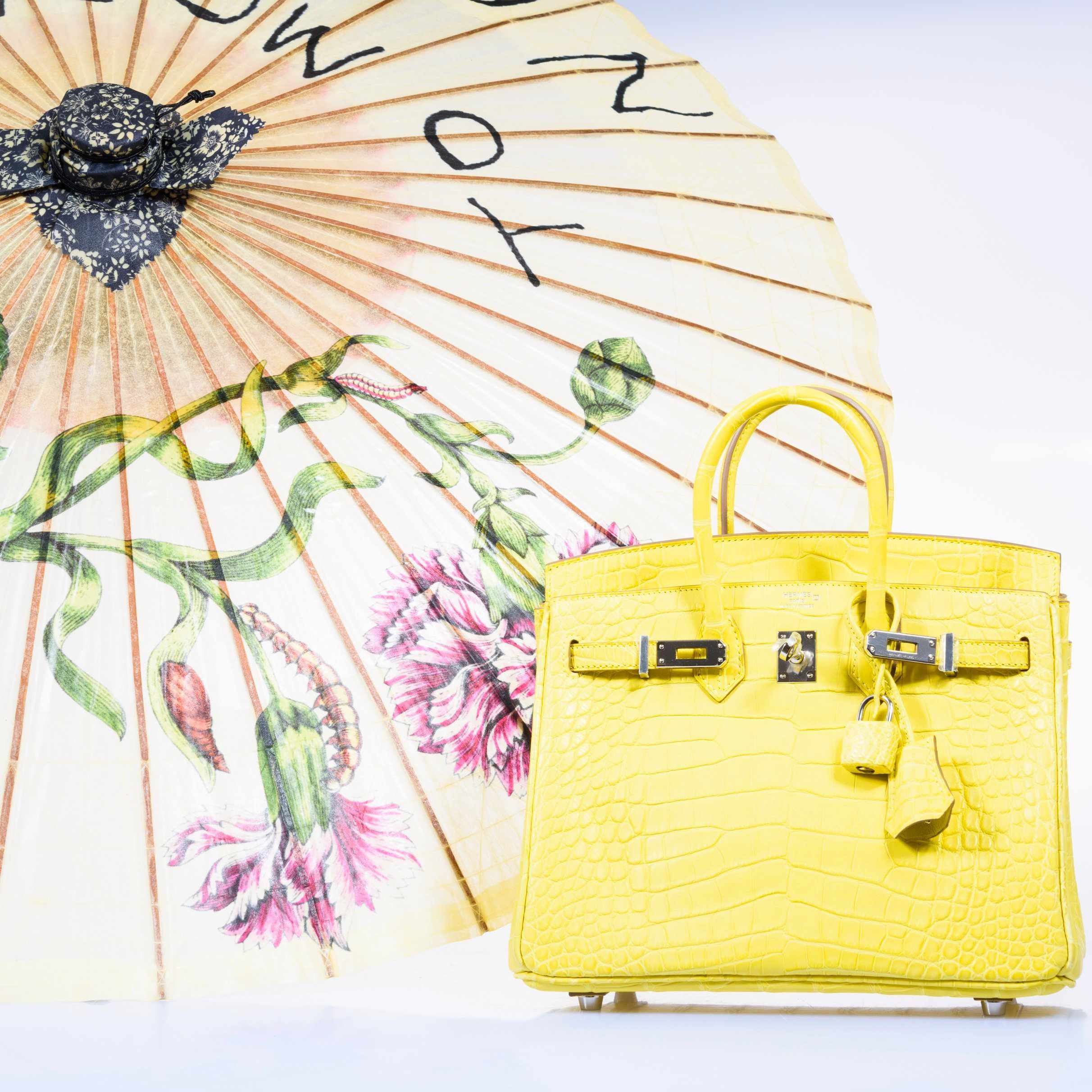 Hermès Birkin 25 Lime Yellow Matte Alligator Palladium Hardware