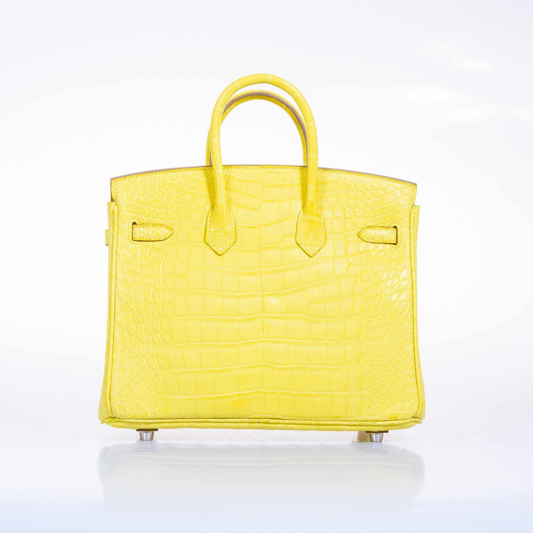 Hermès Birkin 25 Lime Yellow Matte Alligator Palladium Hardware