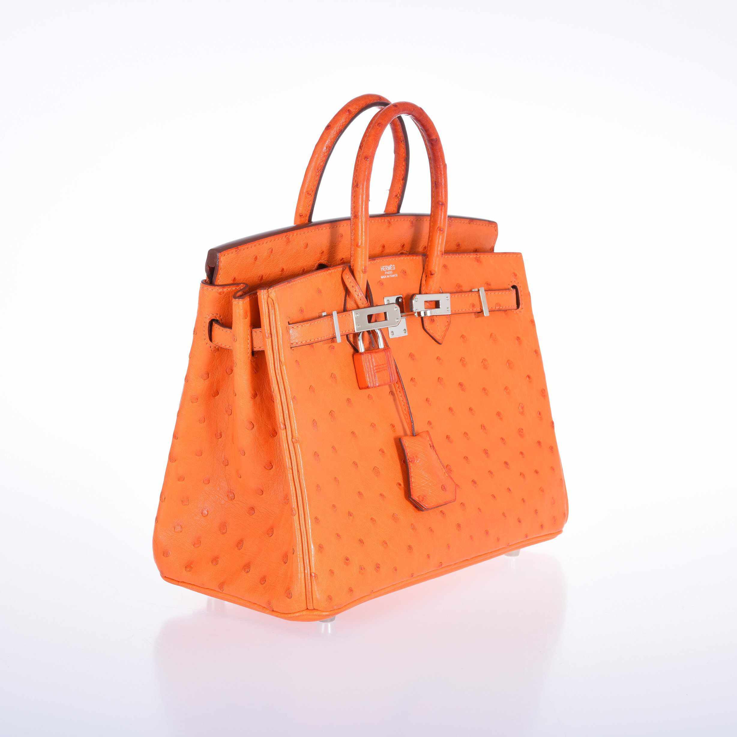 Hermès Birkin 25 Ostrich Tangerine Orange Palladium