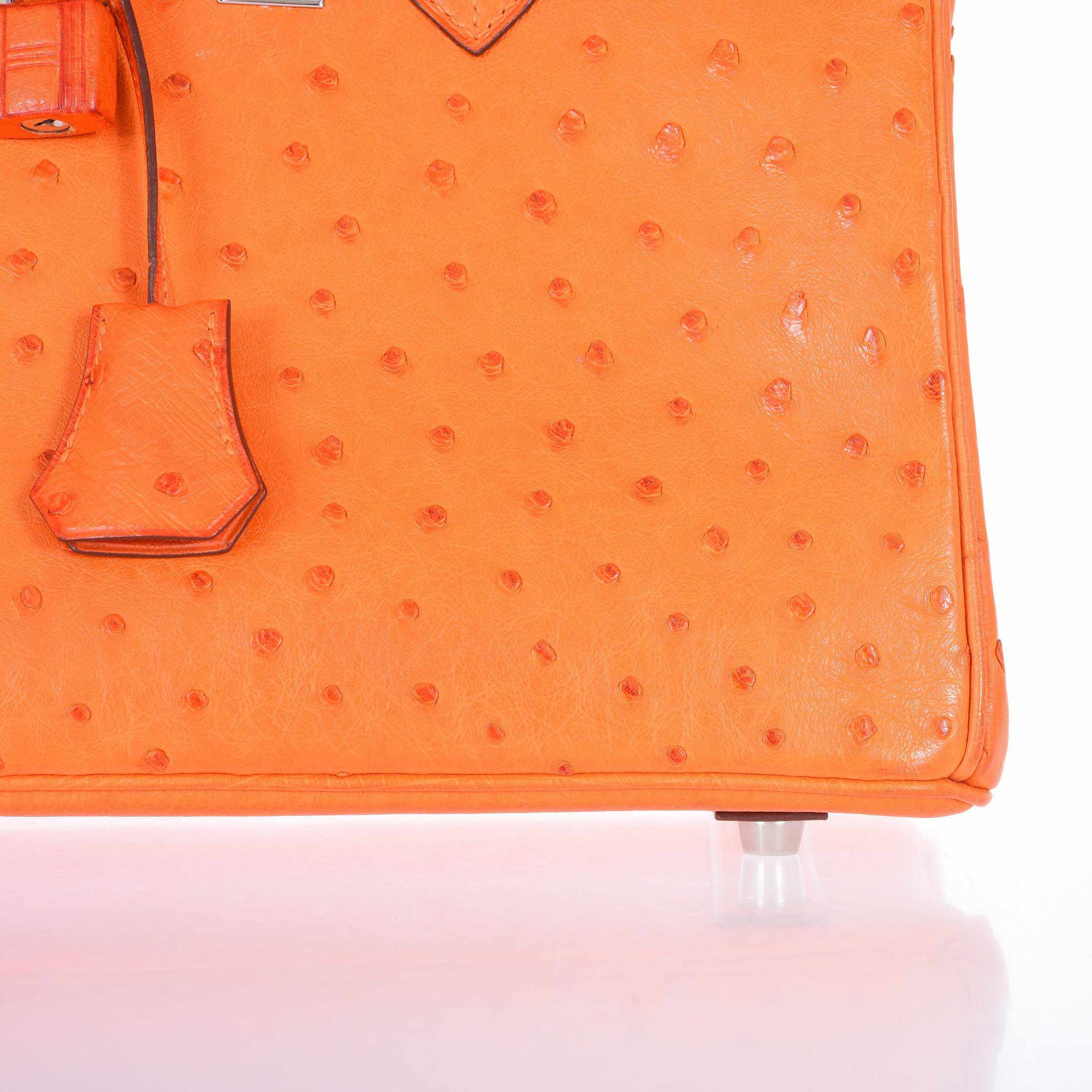 Hermès Birkin 25 Ostrich Tangerine Orange Palladium