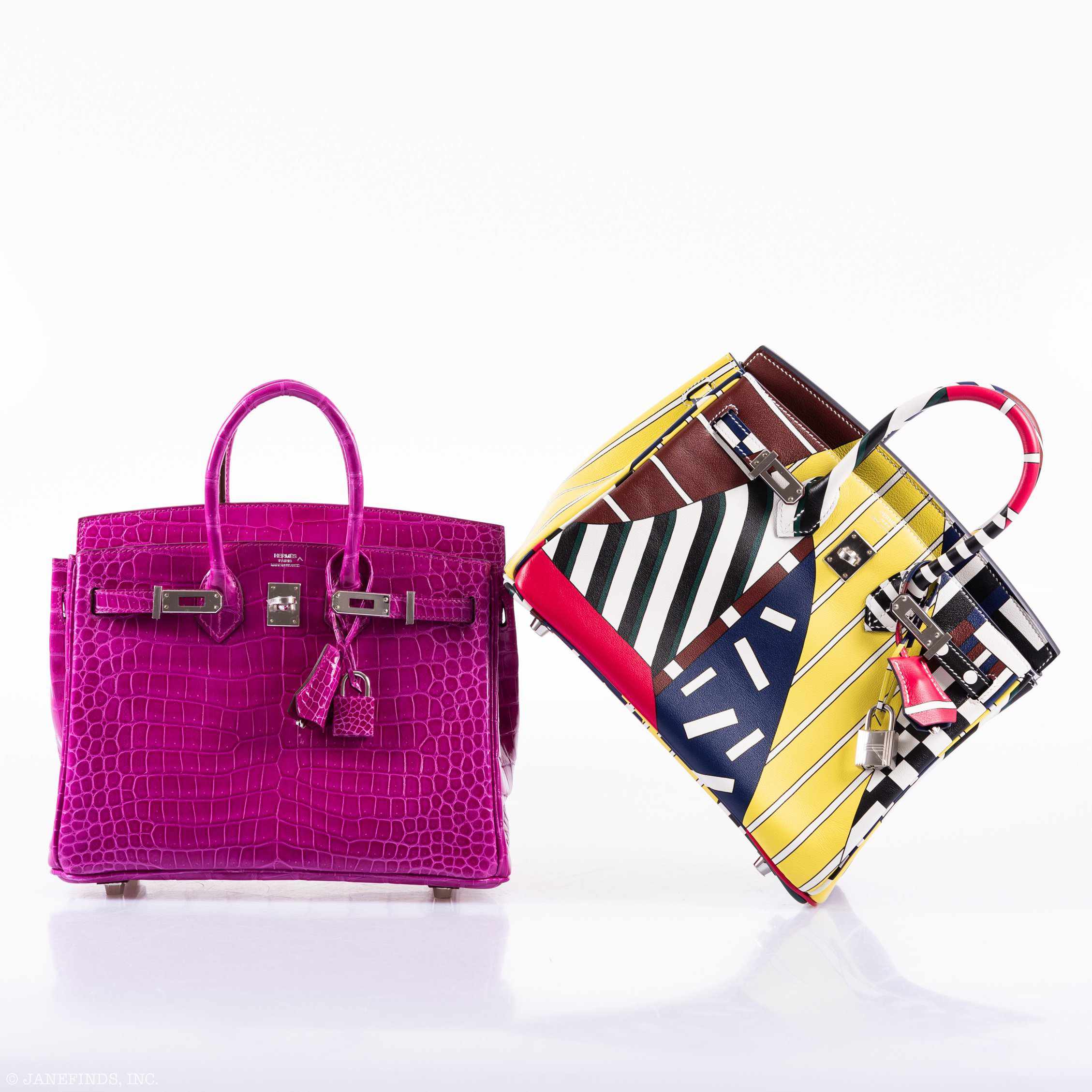 Hermès Birkin 25 Rose Scheherazade Porosus Crocodile Palladium Hardware