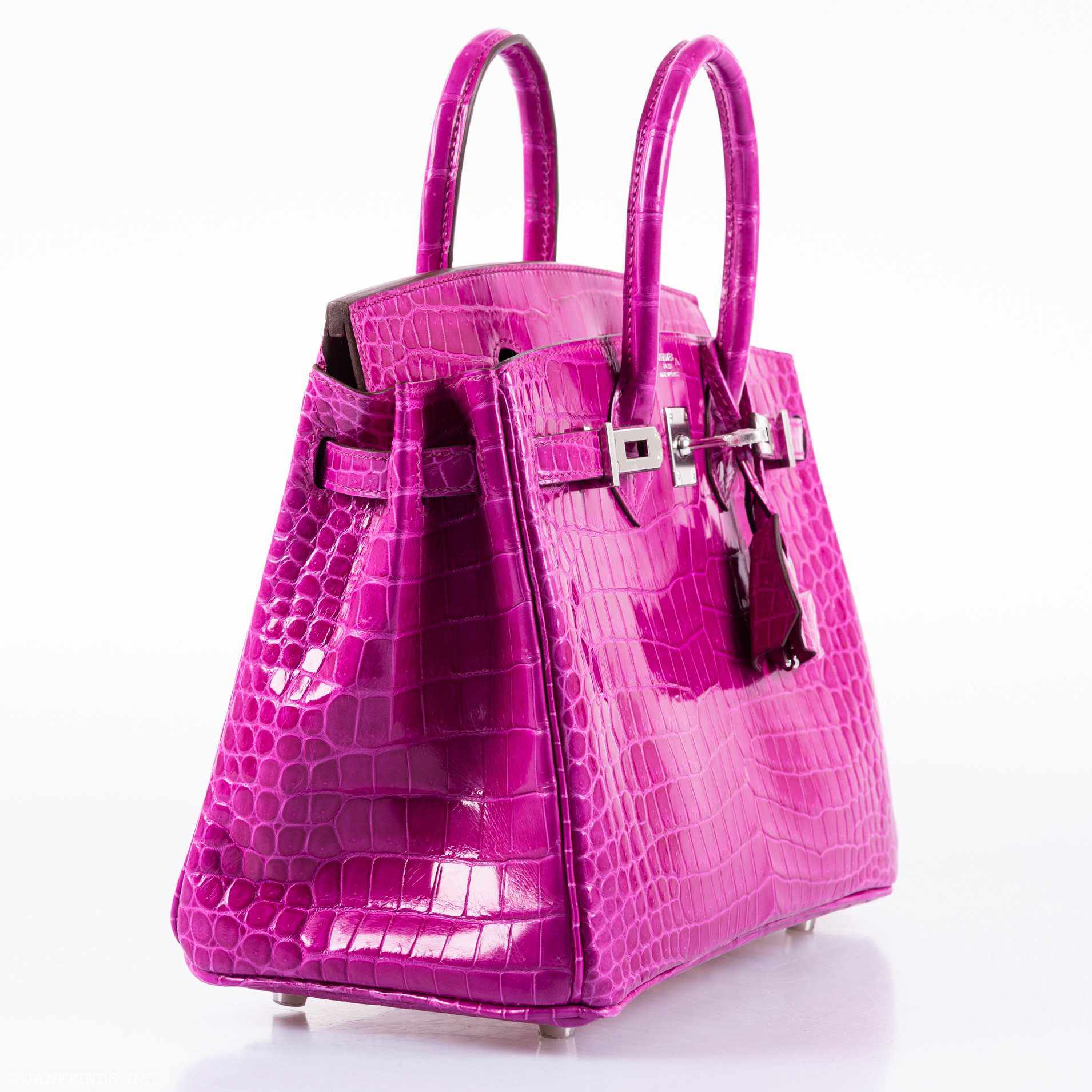 Hermès Birkin 25 Rose Scheherazade Porosus Crocodile Palladium Hardware