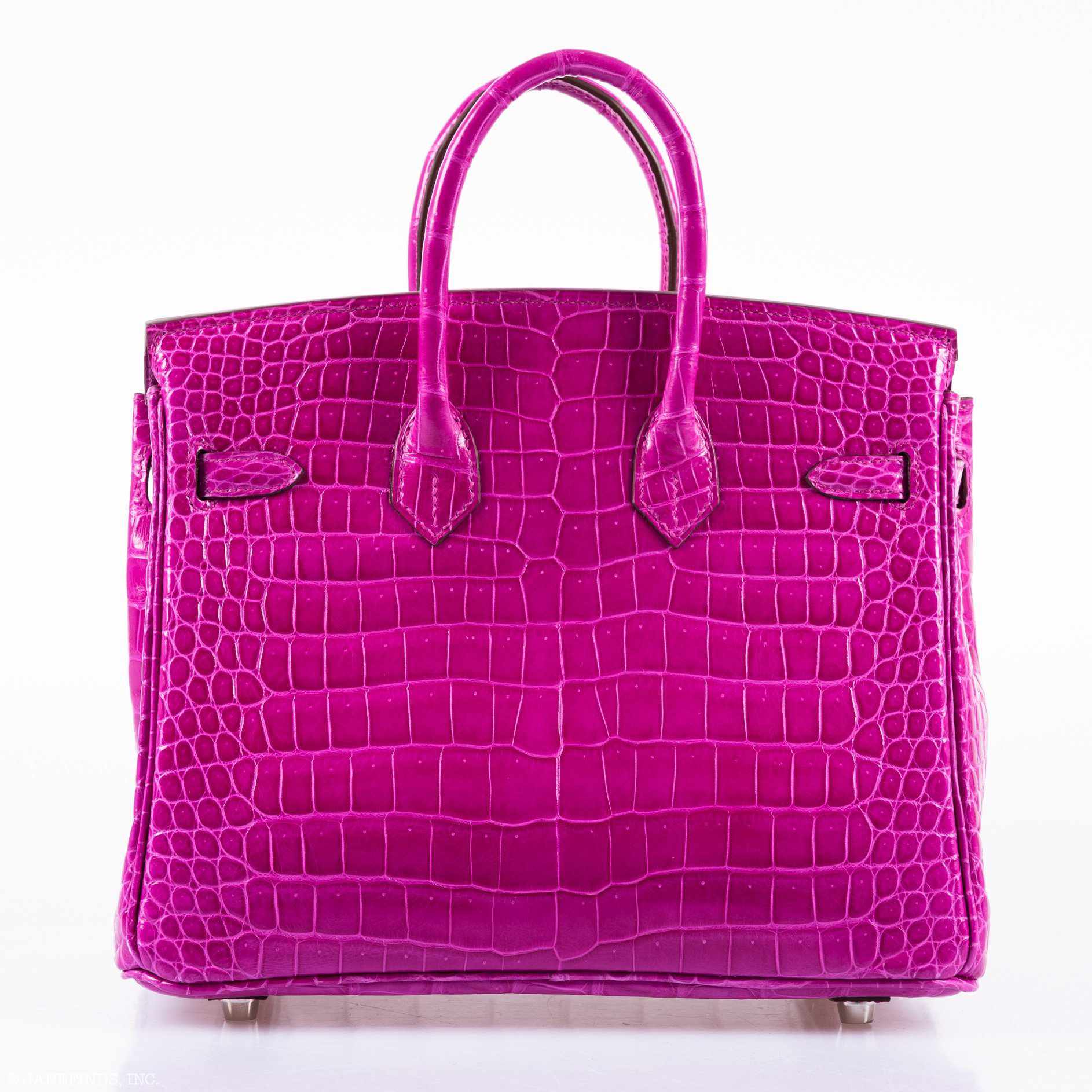 Hermès Birkin 25 Rose Scheherazade Porosus Crocodile Palladium Hardware
