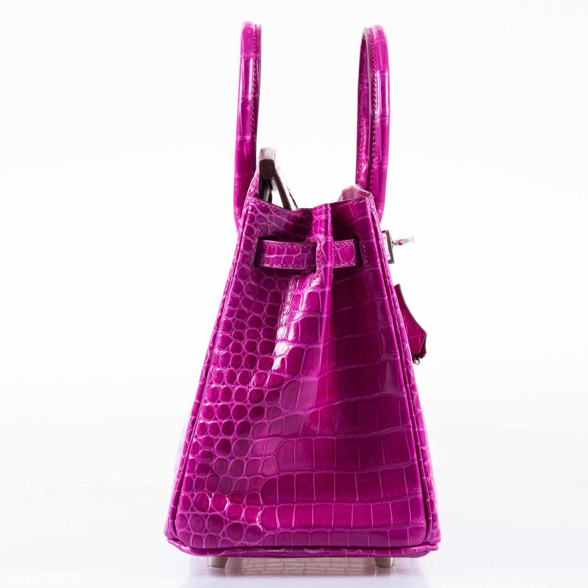 Hermès Birkin 25 Rose Scheherazade Porosus Crocodile Palladium Hardware