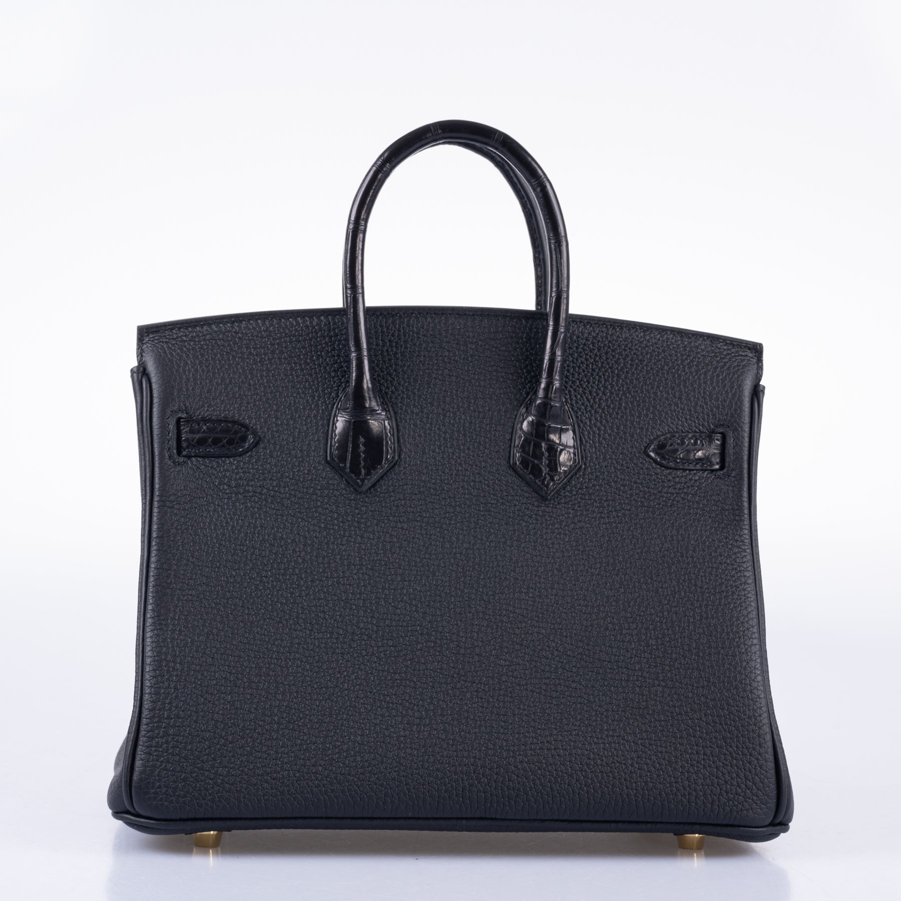 Hermès Birkin 25 Touch Black Togo and Matte Alligator Gold Hardware