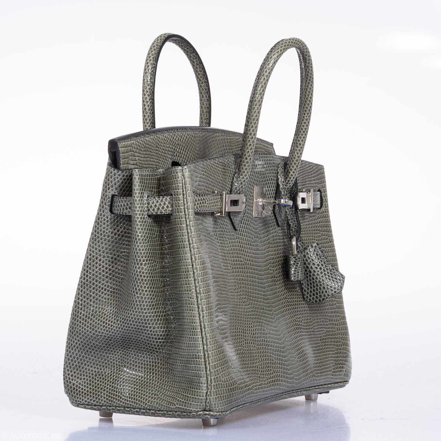 Hermès Birkin 25 Vert De Gris Salvator Lizard Palladium Hardware - Rare