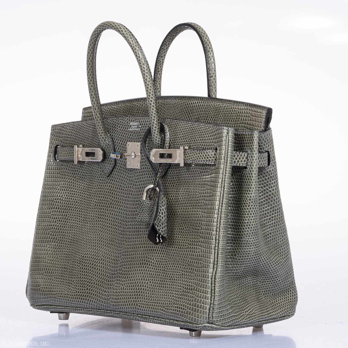 Hermès Birkin 25 Vert De Gris Salvator Lizard Palladium Hardware - Rare