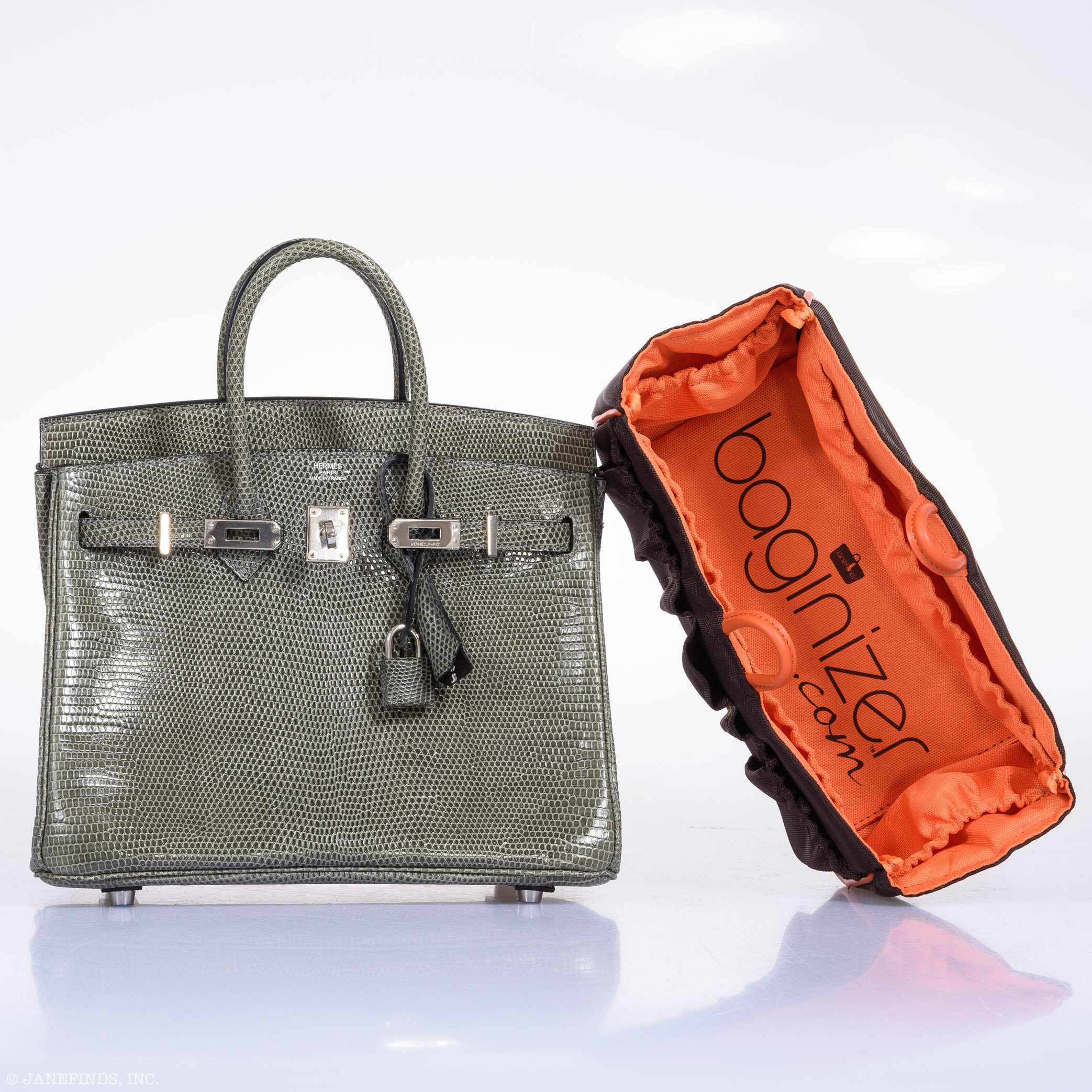 Hermès Birkin 25 Vert De Gris Salvator Lizard Palladium Hardware - Rare