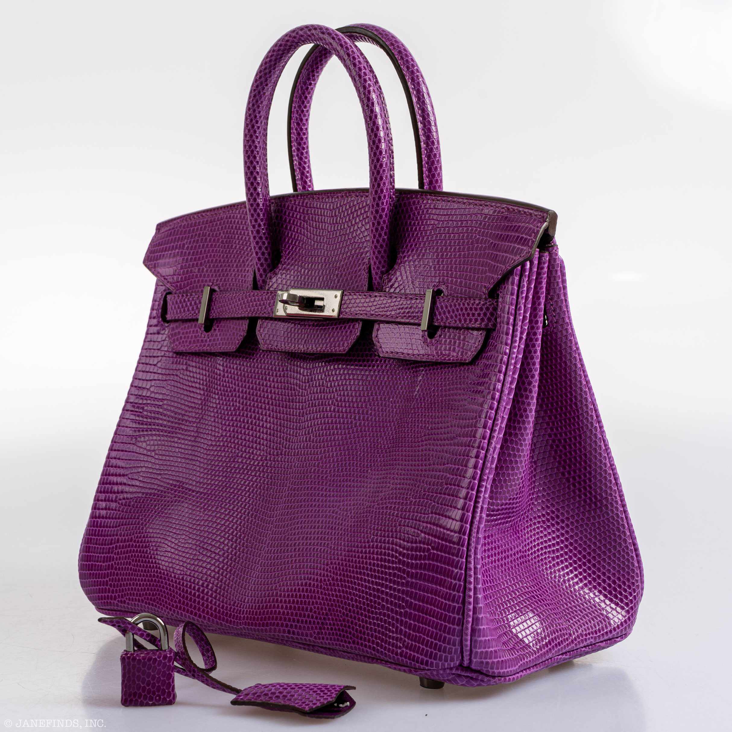 Hermès Birkin 25 Violet Lizard Ruthenium Hardware - 2006