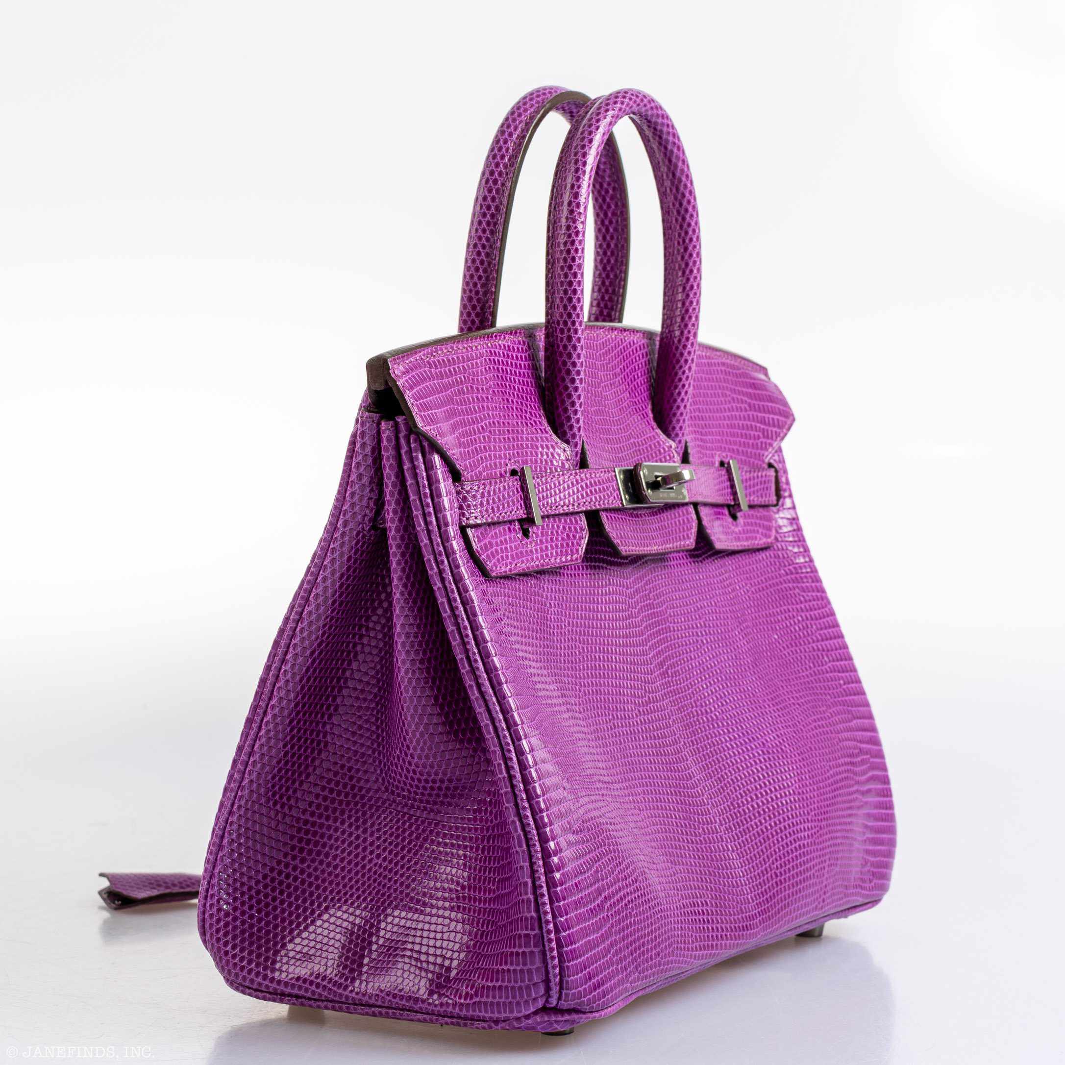 Hermès Birkin 25 Violet Lizard Ruthenium Hardware - 2006