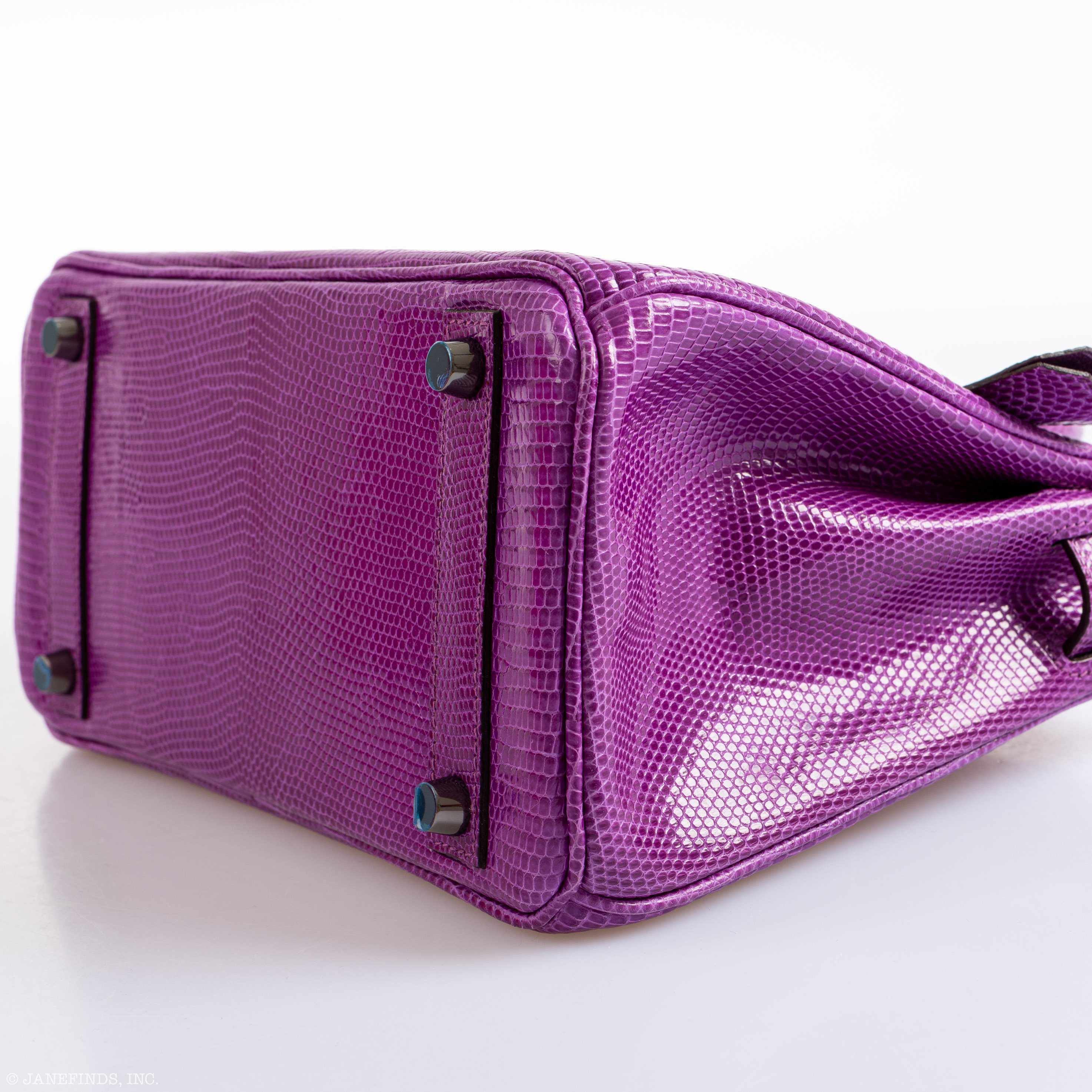 Hermès Birkin 25 Violet Lizard Ruthenium Hardware - 2006