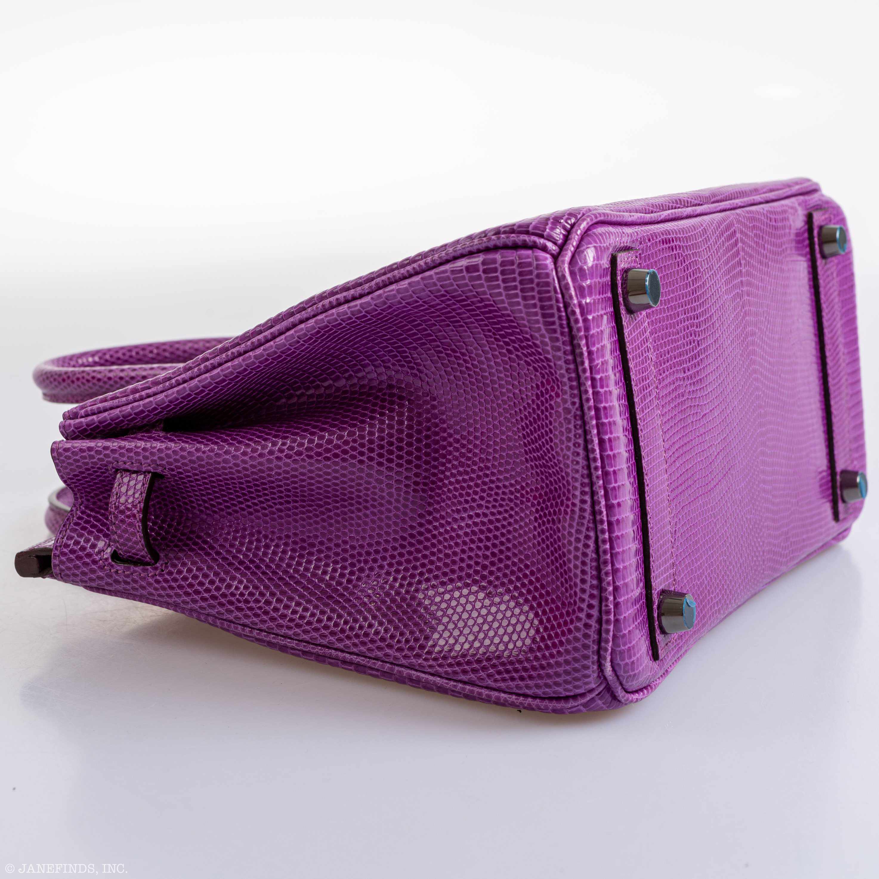 Hermès Birkin 25 Violet Lizard Ruthenium Hardware - 2006