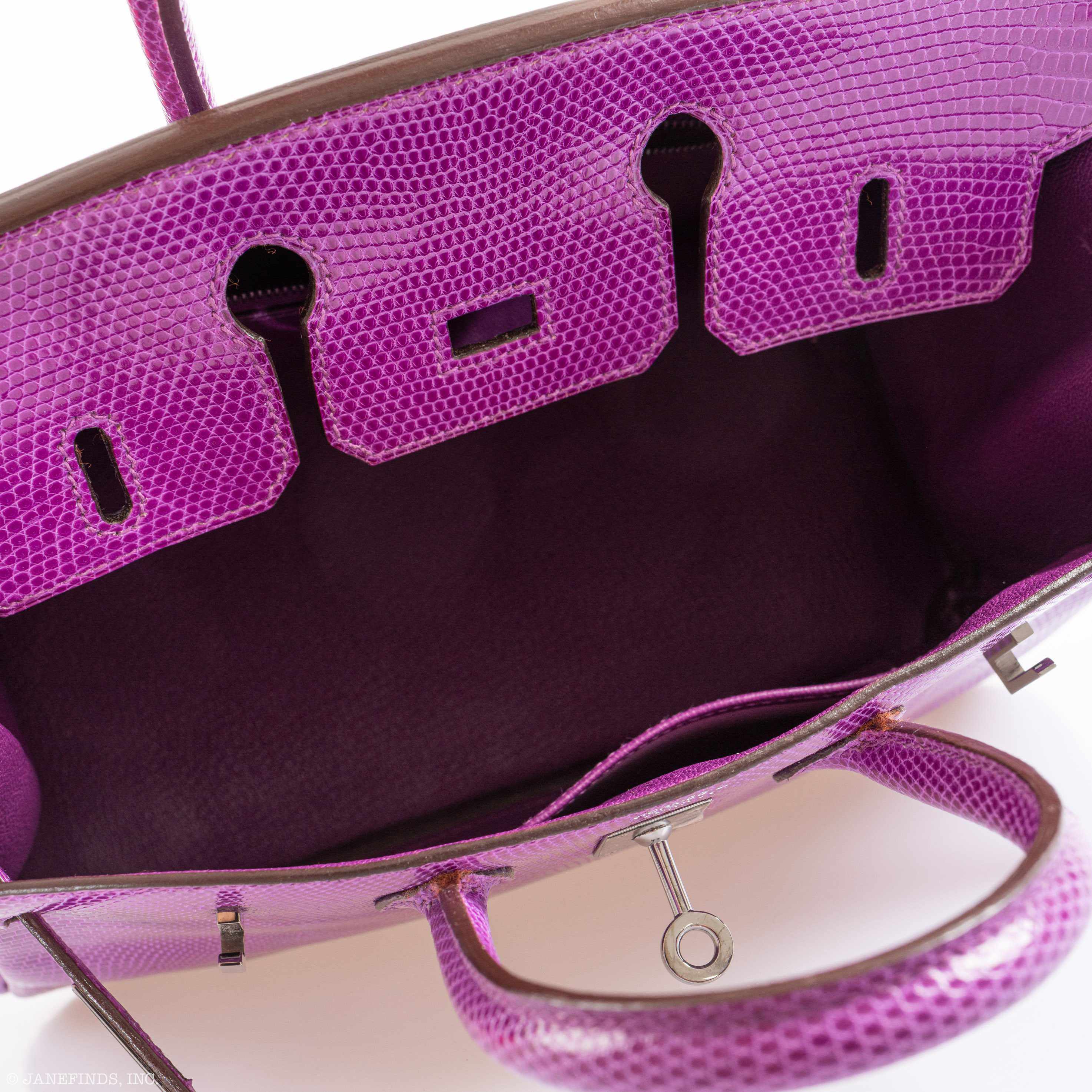 Hermès Birkin 25 Violet Lizard Ruthenium Hardware - 2006