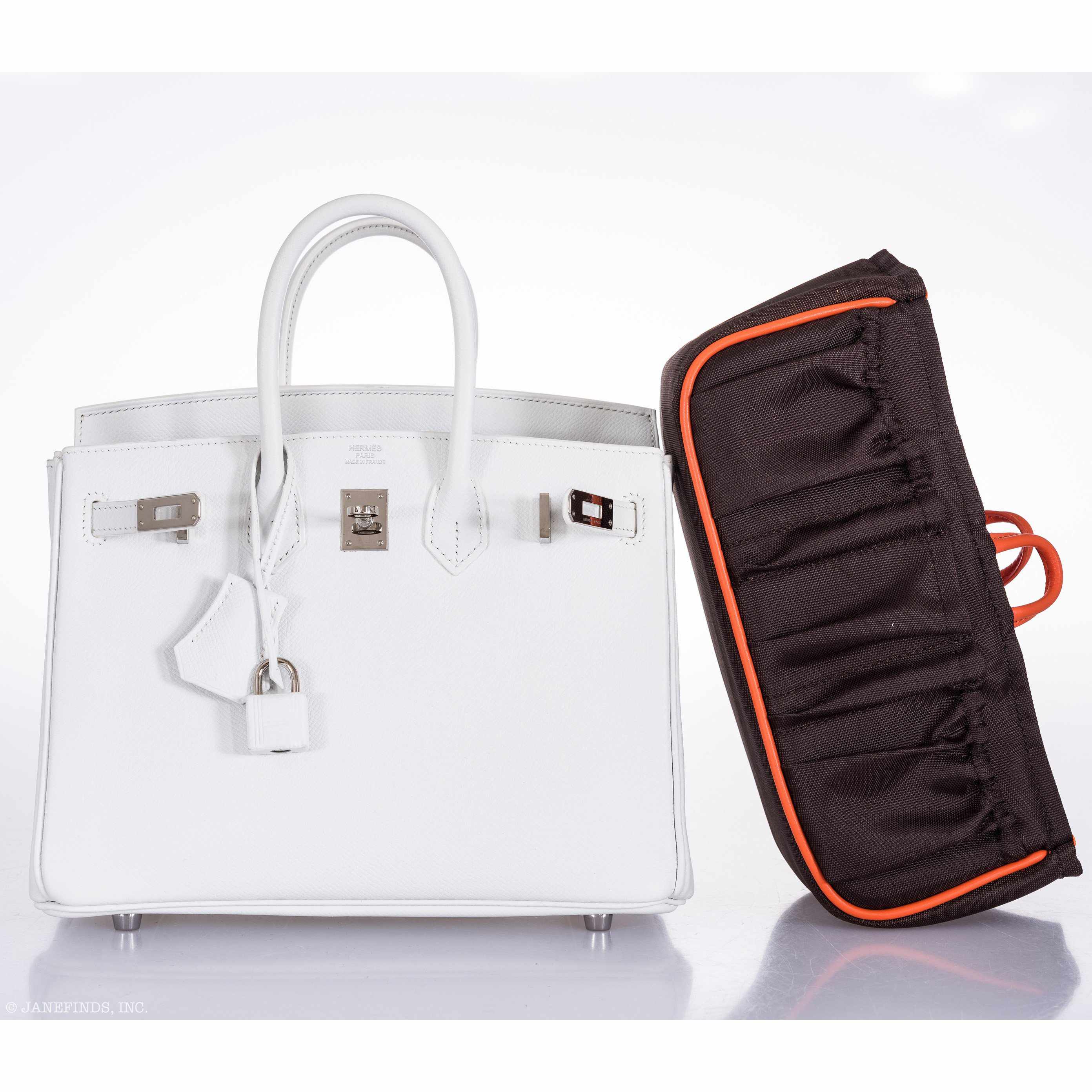 Hermès Birkin 25 White Epsom Palladium Hardware
