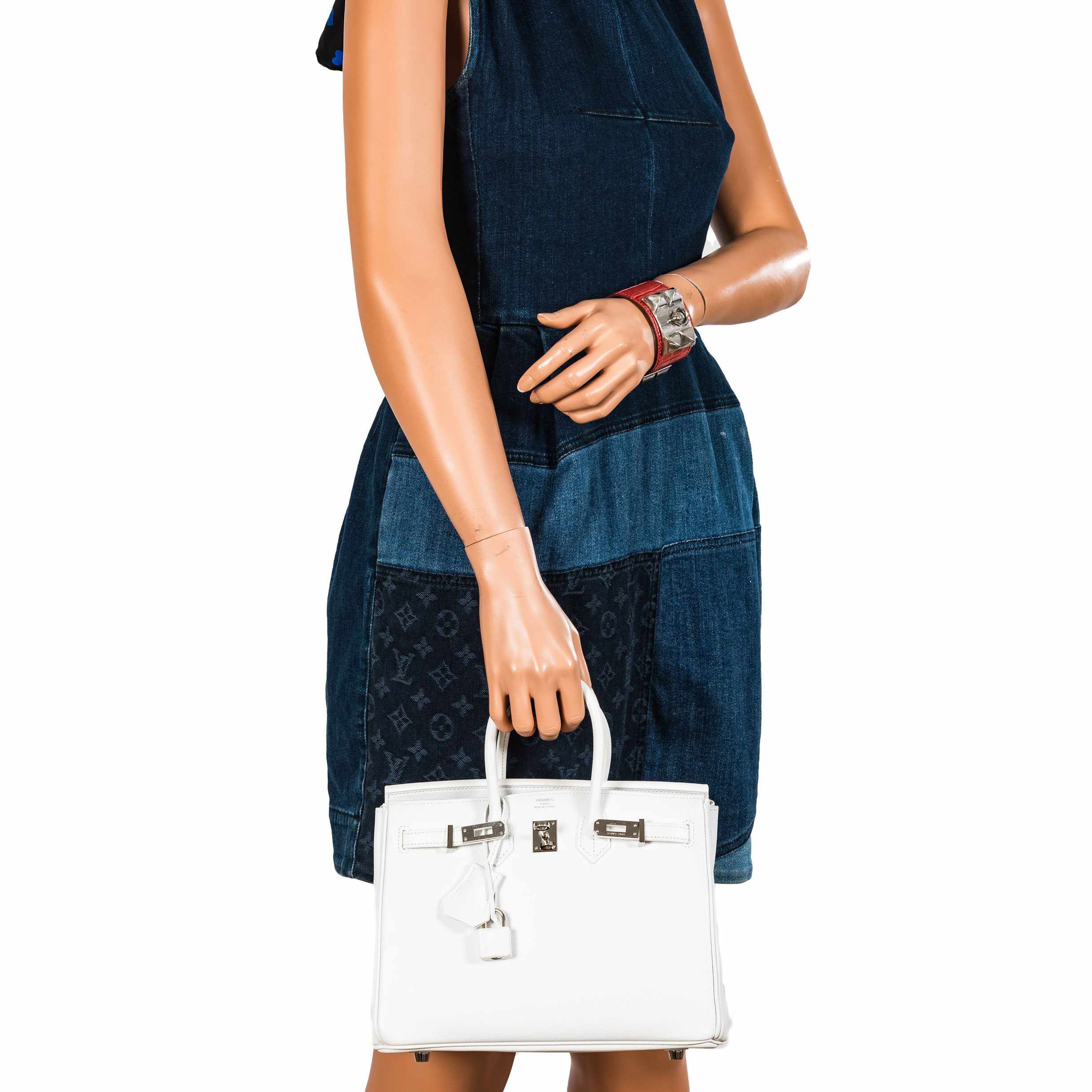 Hermès Birkin 25 White Epsom Palladium Hardware