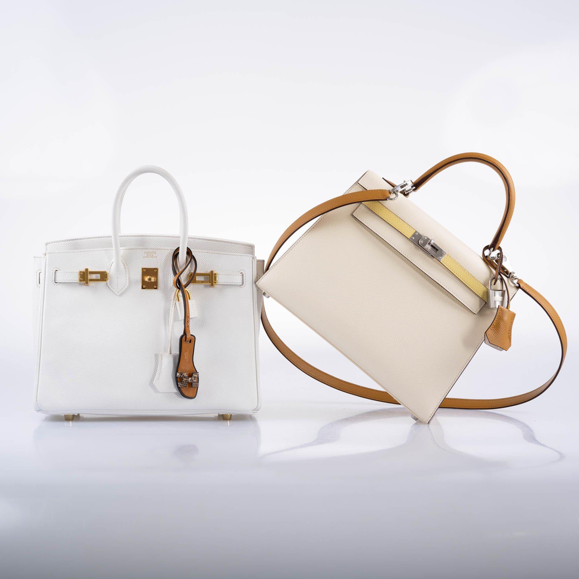 Hermès Birkin 25 White Epsom with Gold Hardware - 2008, L Square