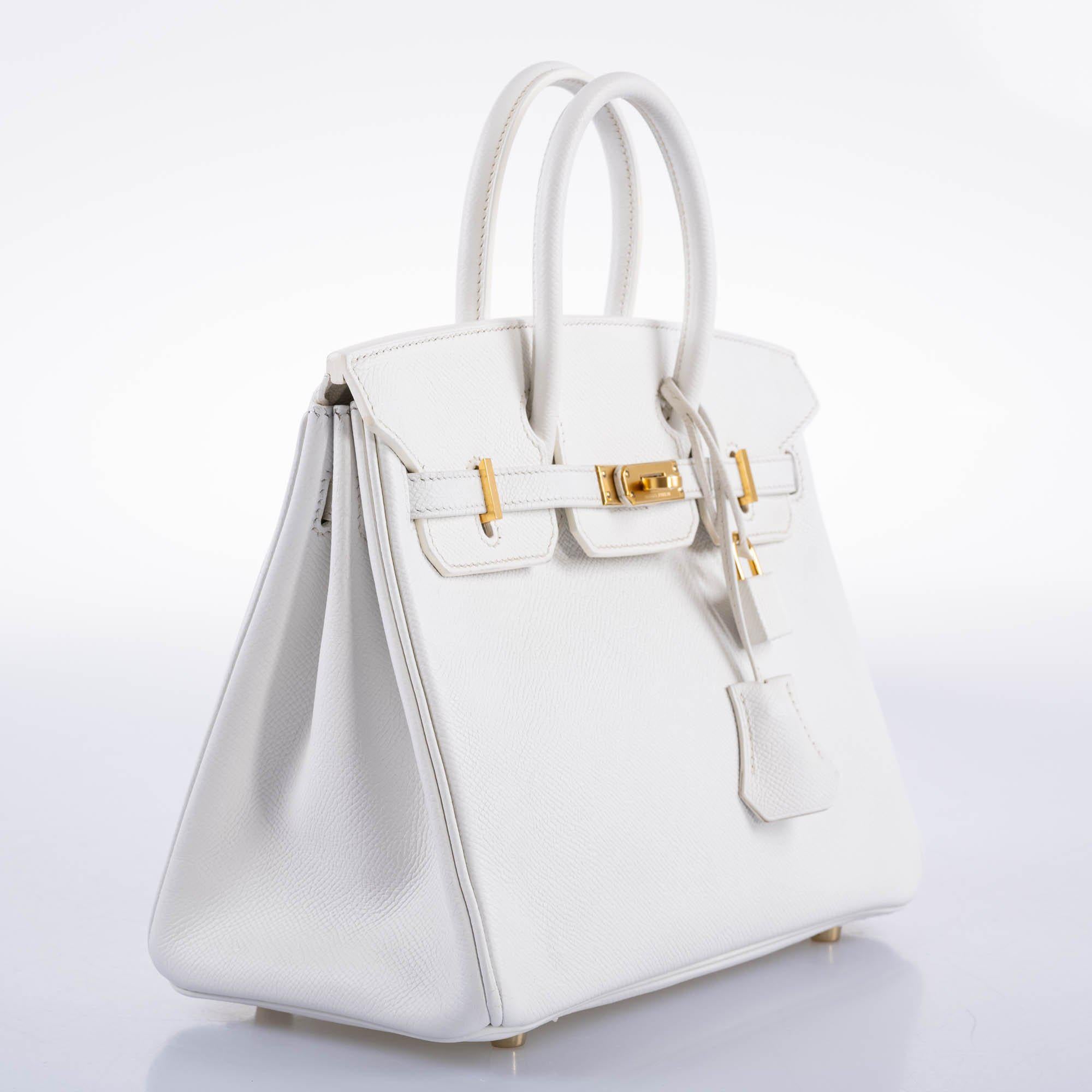 Hermès Birkin 25 White Epsom with Gold Hardware - 2008, L Square