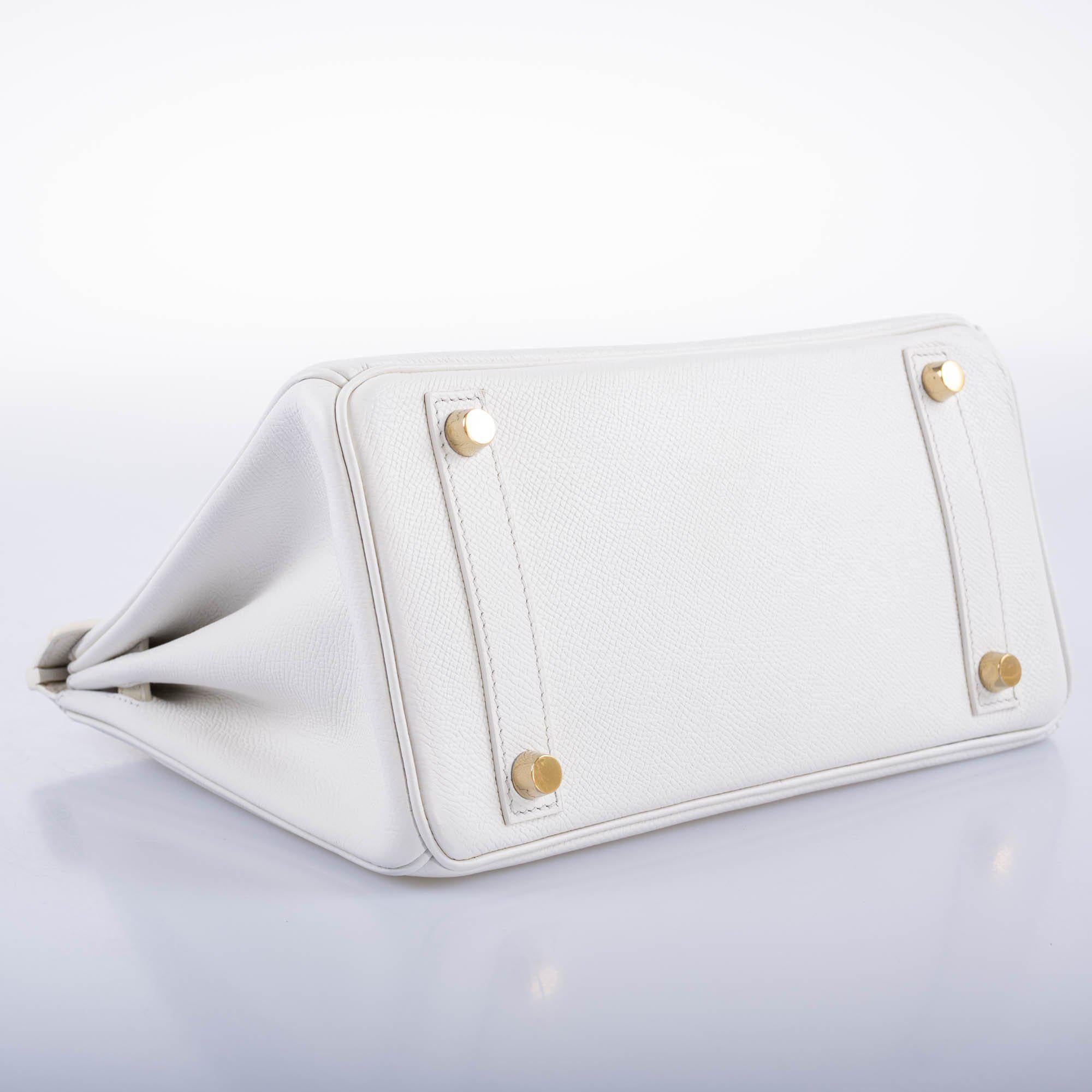 Hermès Birkin 25 White Epsom with Gold Hardware - 2008, L Square