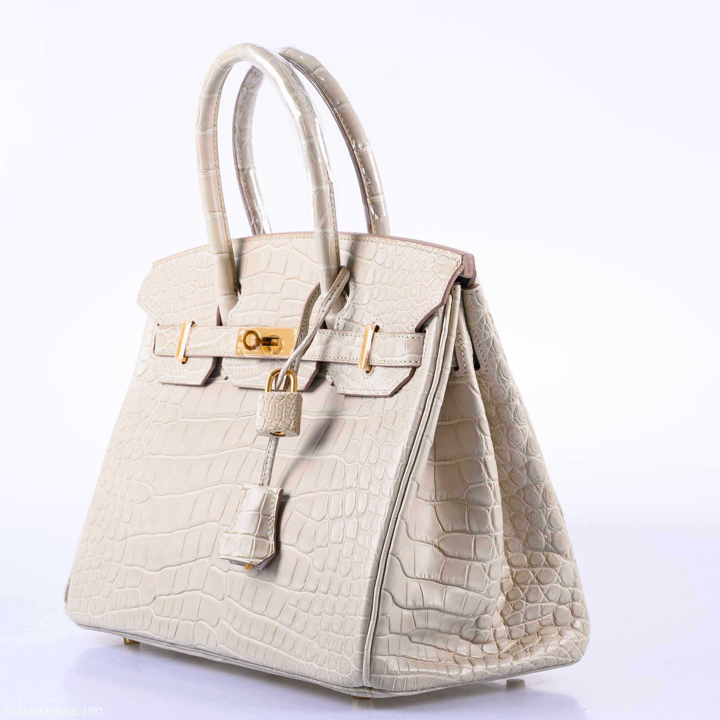 Hermès Birkin 30 Beton Matte Alligator Gold Hardware - A