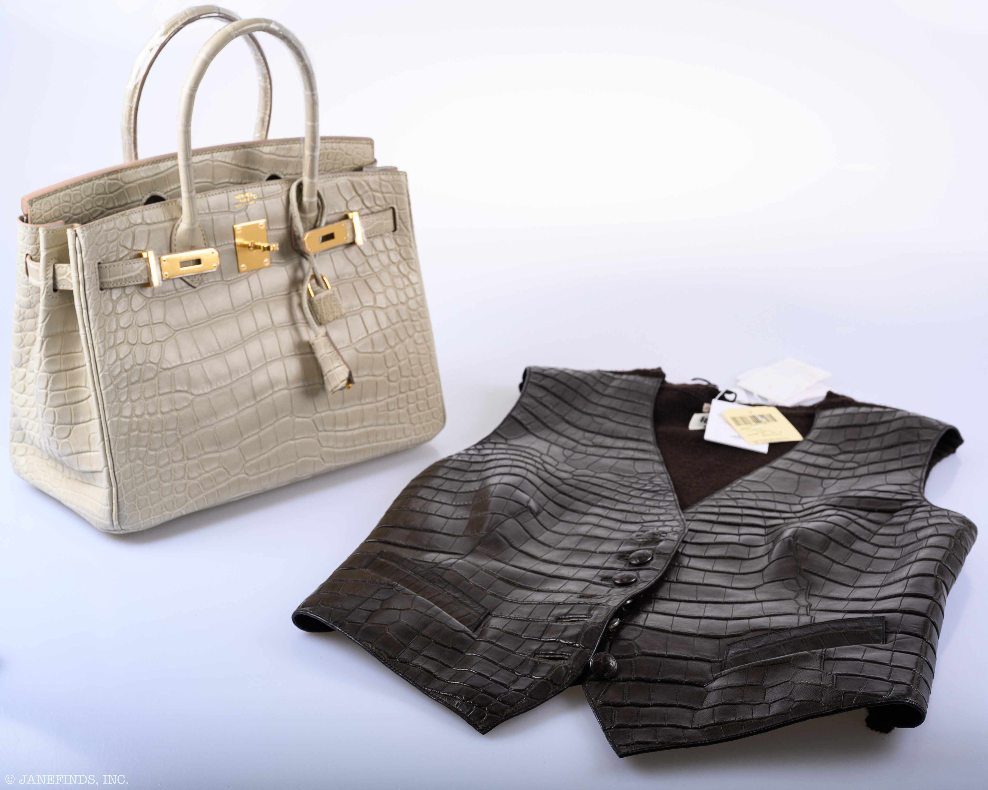 Hermès Birkin 30 Beton Matte Alligator Gold Hardware - A